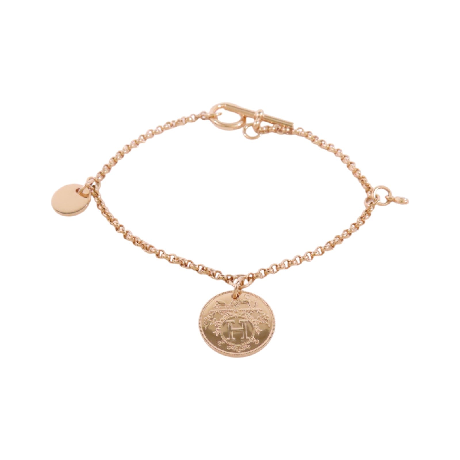 HERMES 18K玫瑰金Ex-Libris Diamond Bracelet金扣鑽石手鏈