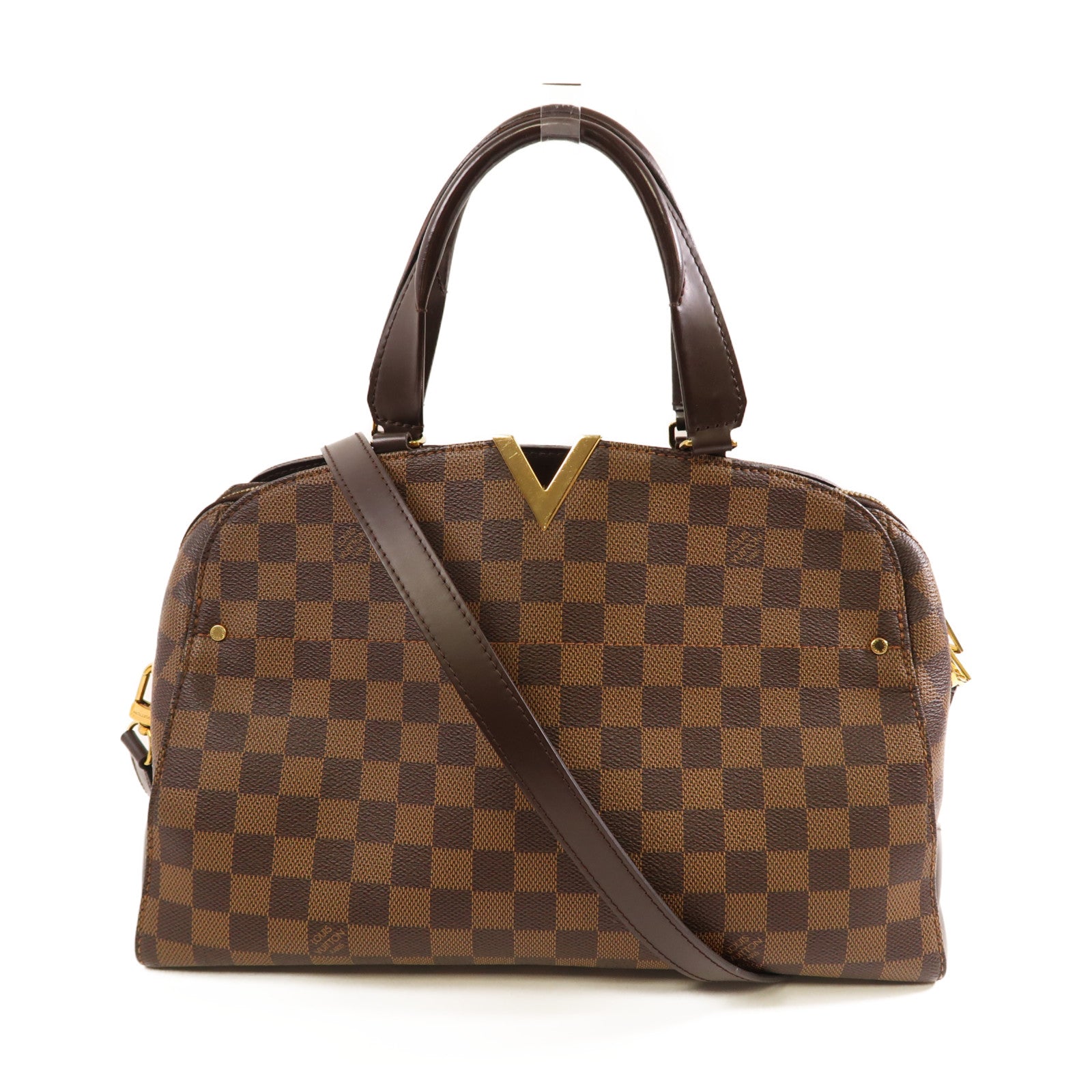 LOUIS VUITTON LV GHW Kensington Bowling 2 Way Shoulder Bag N41505 Damier