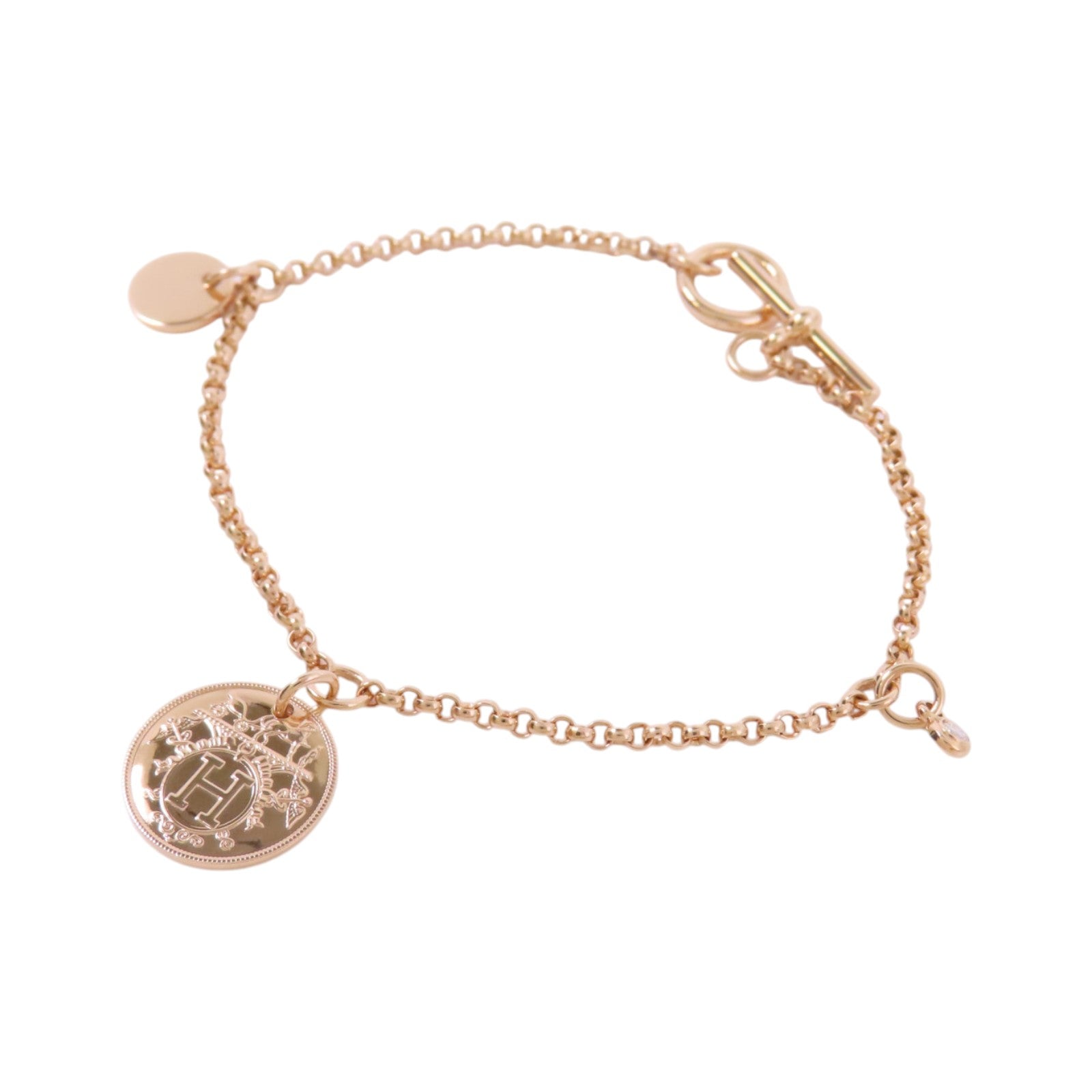 HERMES 18K玫瑰金Ex-Libris Diamond Bracelet金扣鑽石手鏈