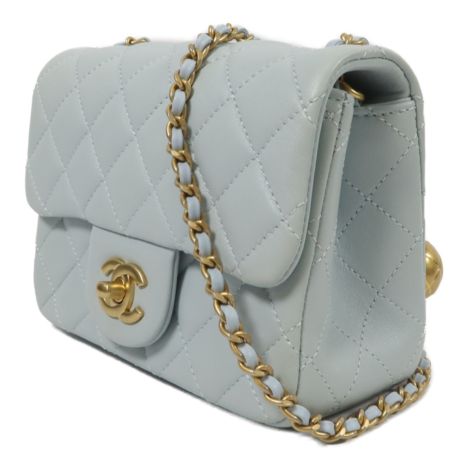 CHANEL 羊皮皮革Classic 17 Gold Ball鏈帶肩背袋