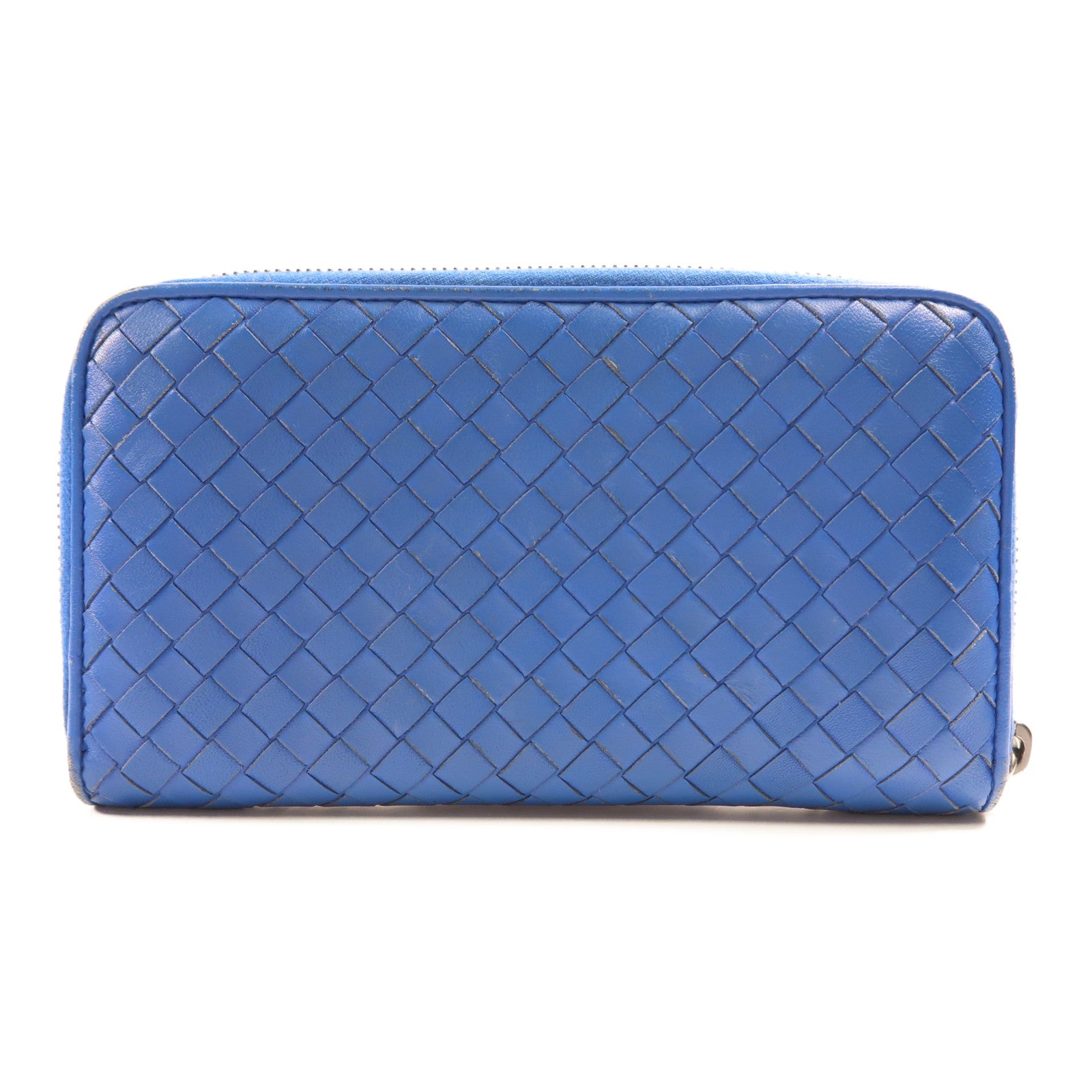 BOTTEGA VENETA 織紋皮革Long Wallet長錢包藍色