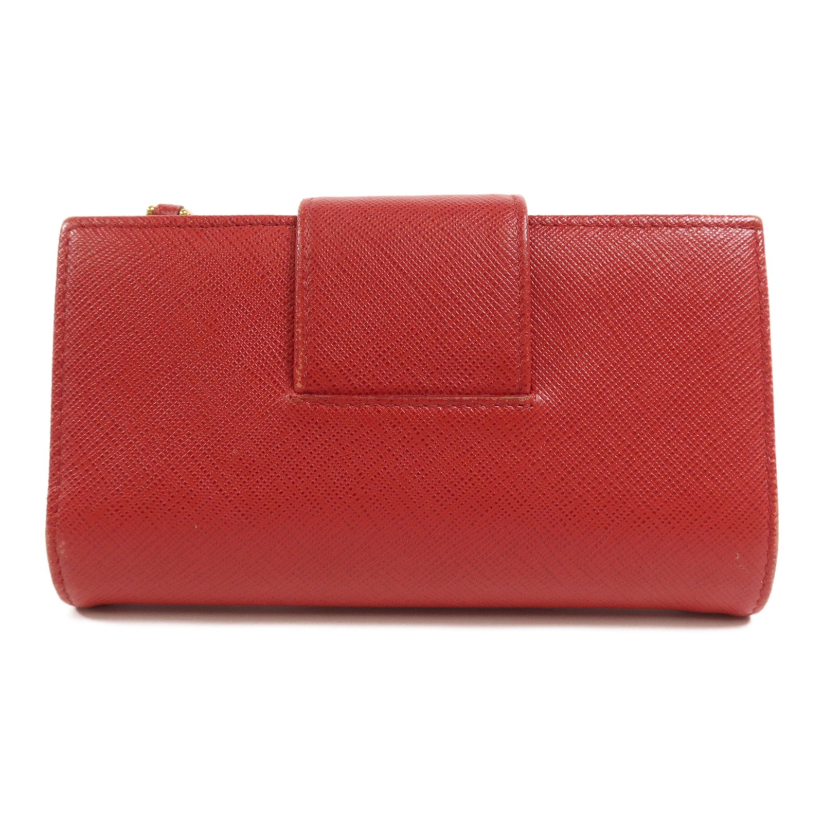 PRADA Saffiano皮革Wallet金扣錢包