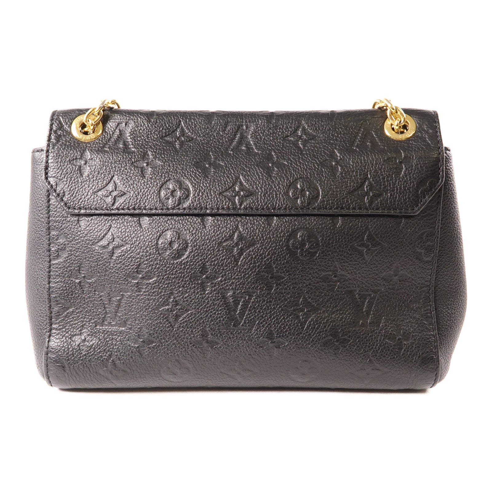LOUIS VUITTON Monogram Empreinte Vavin金扣鏈帶肩背袋黑色