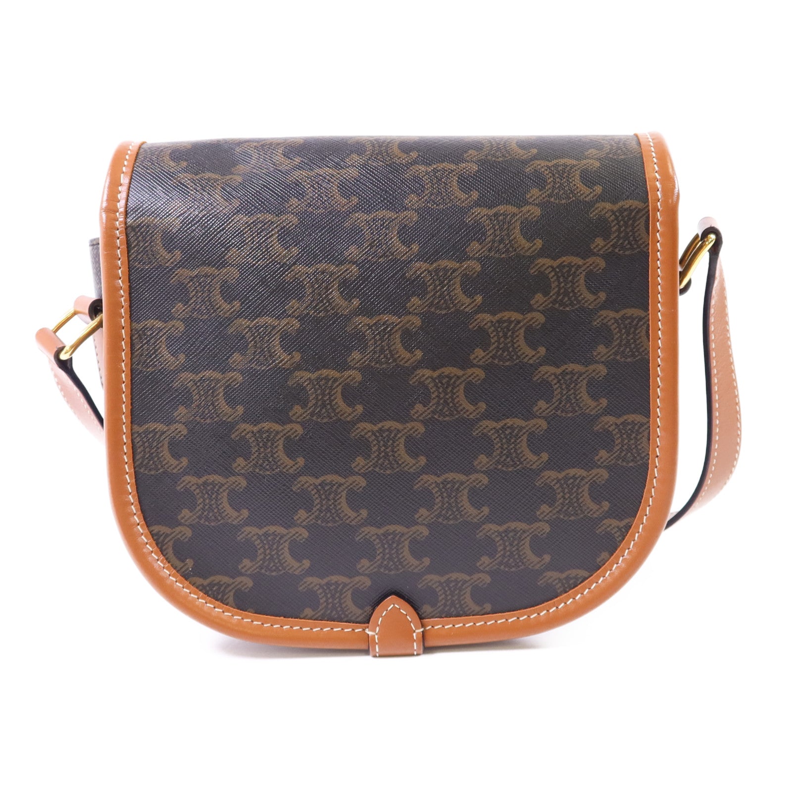 CELINE 塗層帆布Folco金扣肩背袋