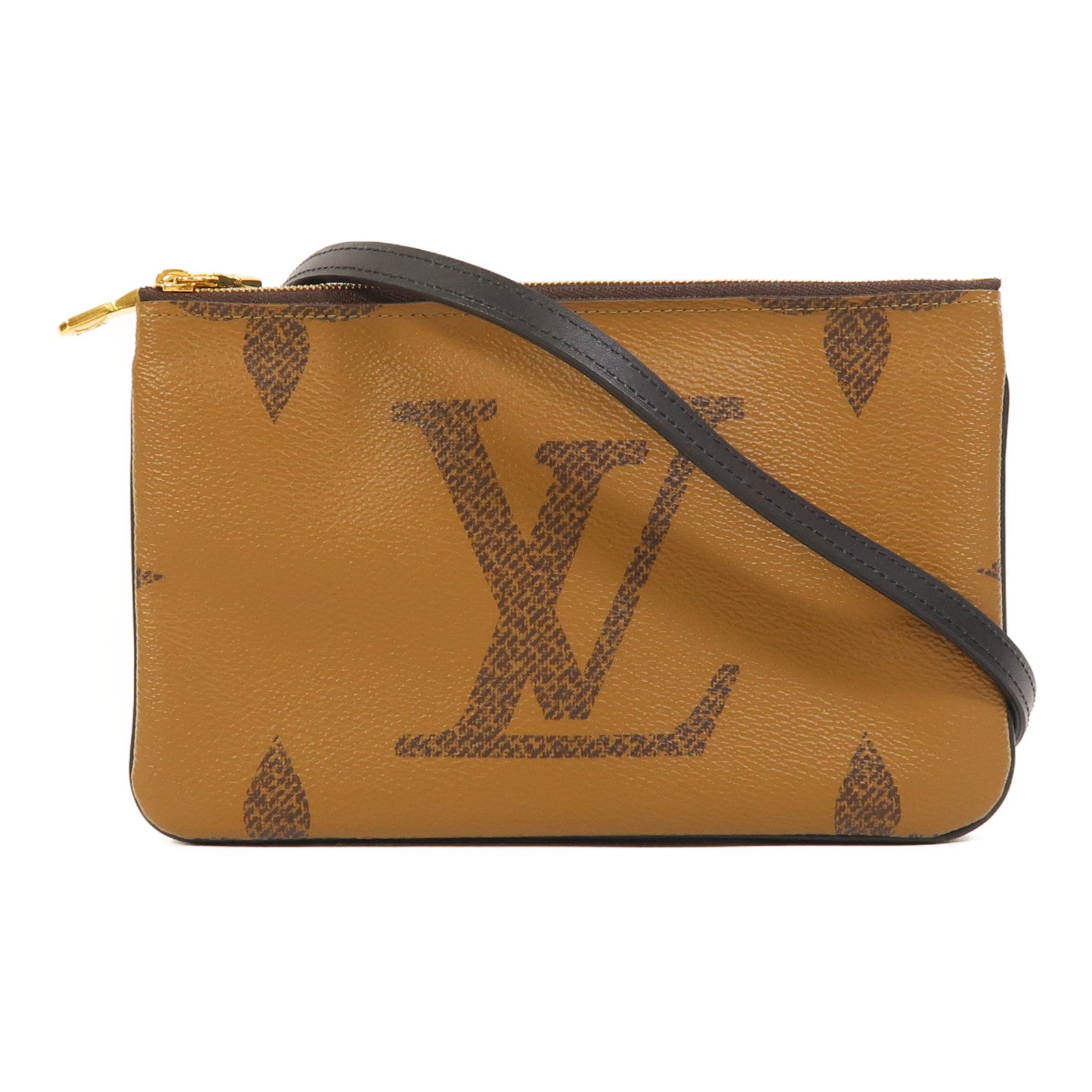 LOUIS VUITTON Monogram Giant Reverse Double Zip Pochette金扣肩背袋