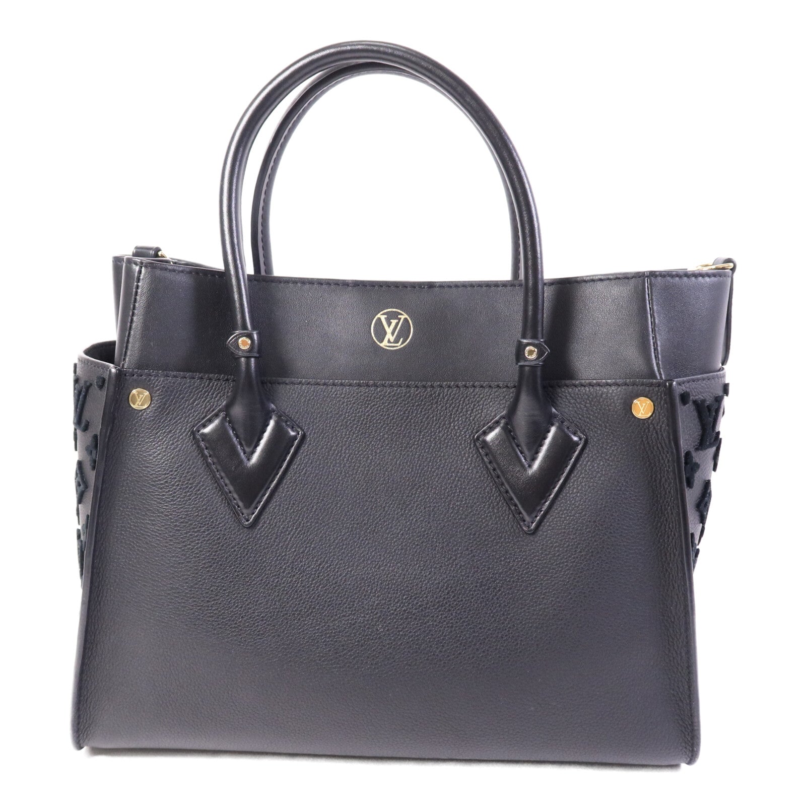 LOUIS VUITTON 牛皮皮革On My Side MM金扣手挽肩背兩用袋