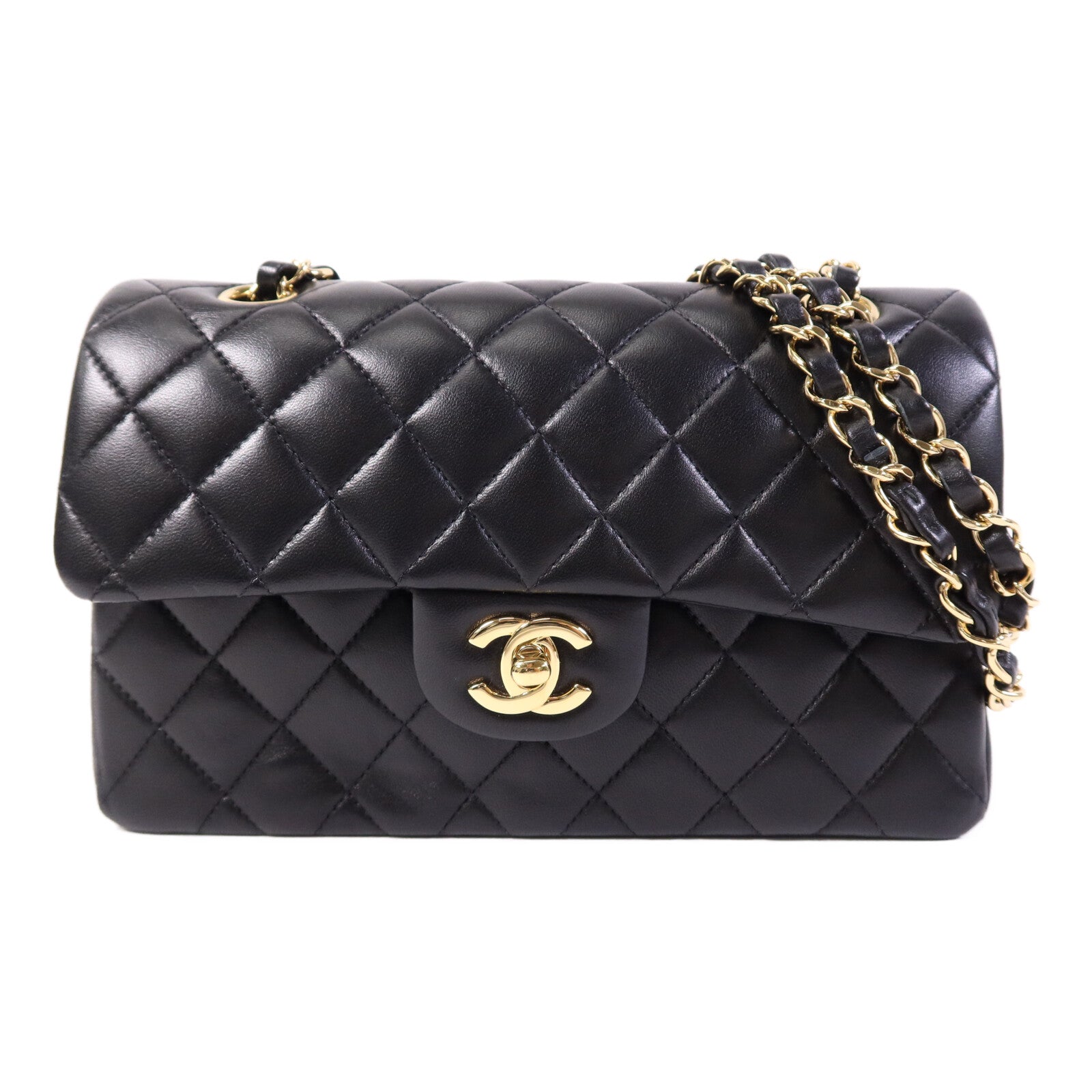 CHANEL 羊皮皮革Classic 23金扣鏈帶肩背袋