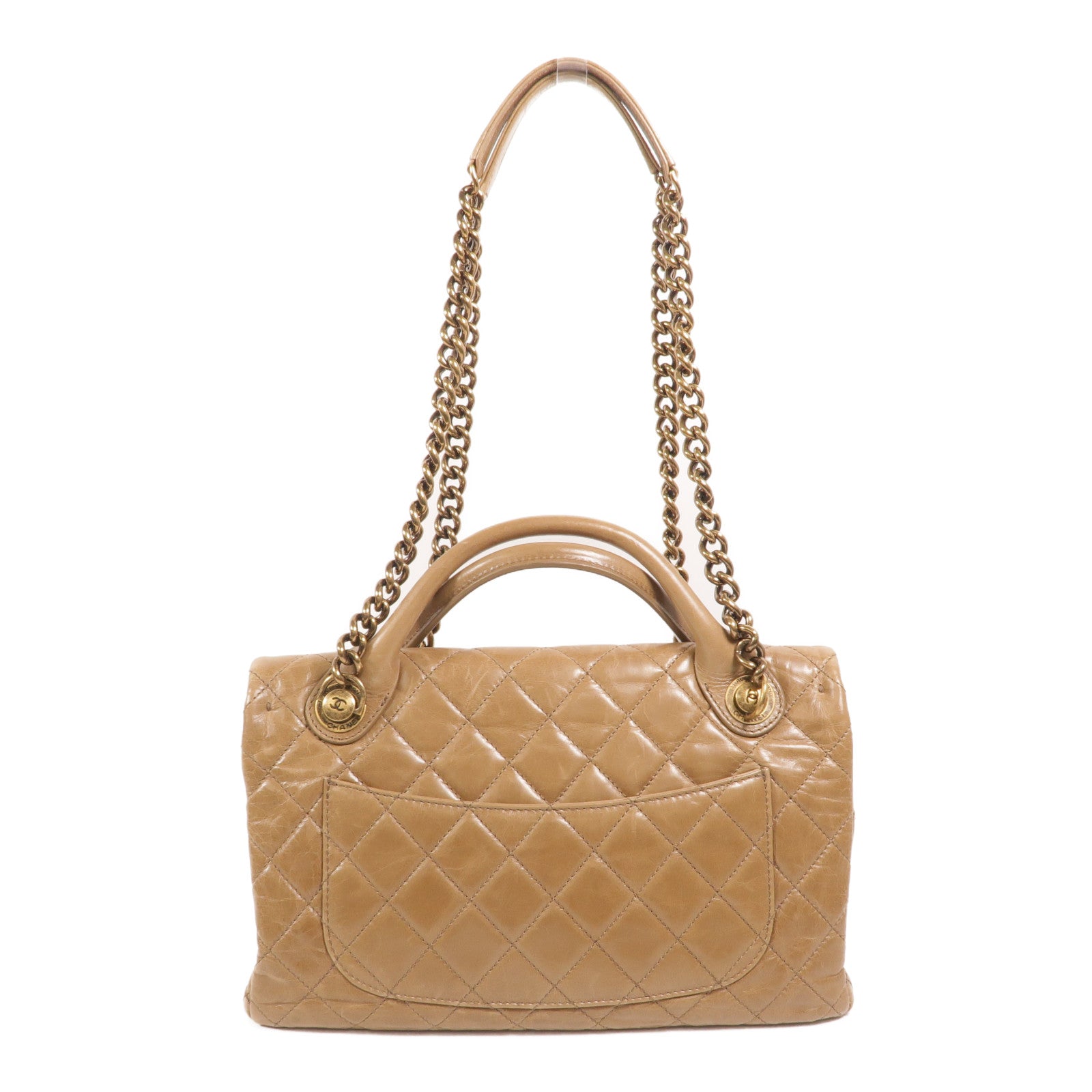 CHANEL 牛皮皮革Chain Shoulder手挽肩背兩用袋