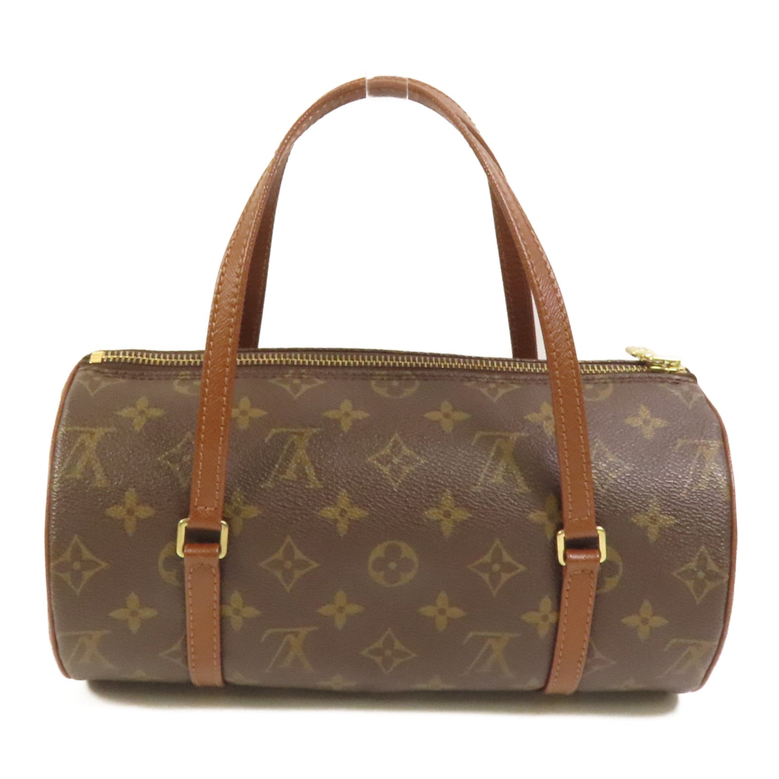 LOUIS VUITTON Monogram Papillon金扣手挽袋棕色