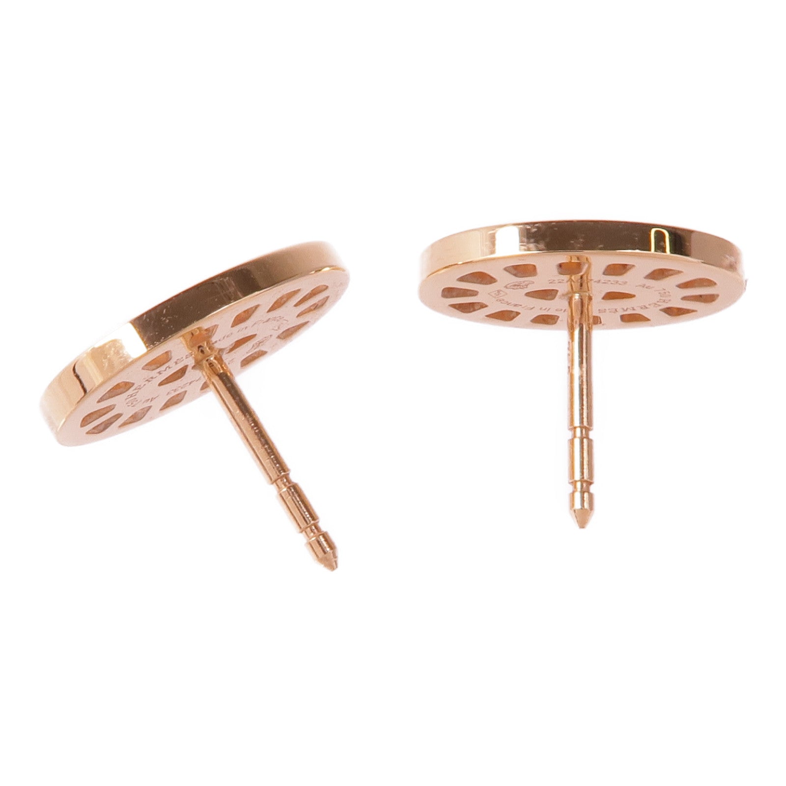 HERMES 18K玫瑰金Chain D'ance Earrings鑽石耳環