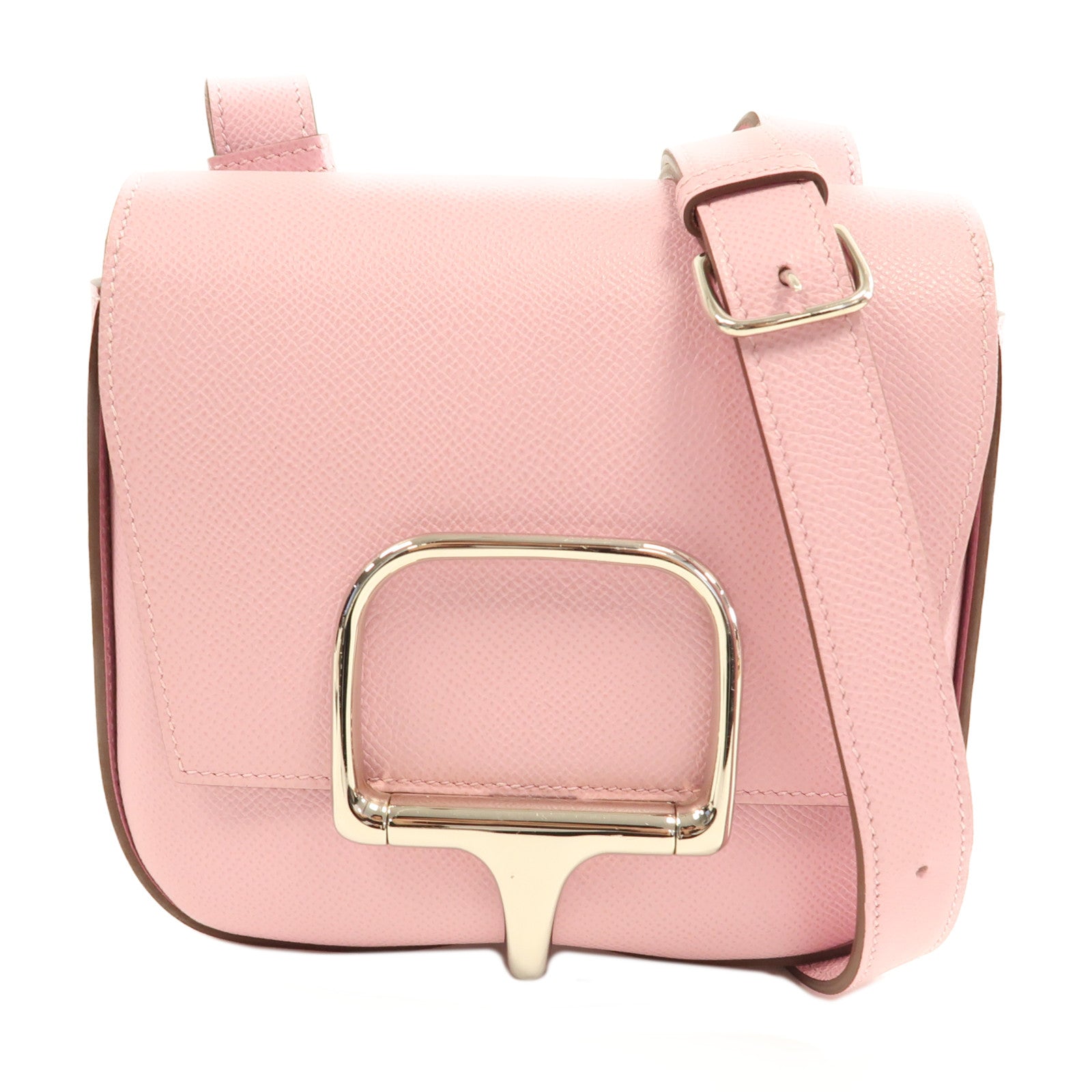 HERMES【激減優惠】 Epsom皮革Della銀扣肩背袋葵錦紫色