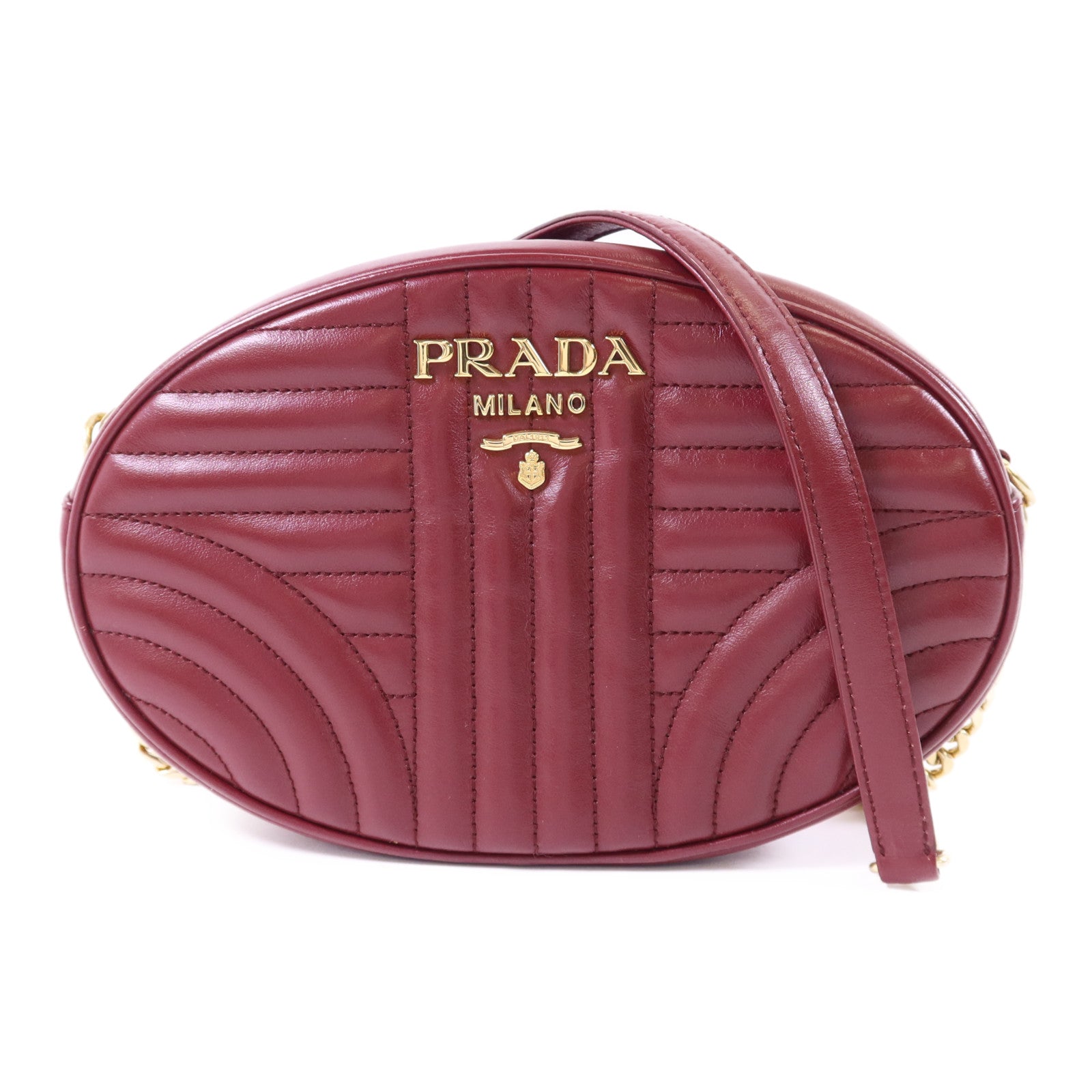 PRADA 牛皮皮革Shoulder Bag金扣肩背袋