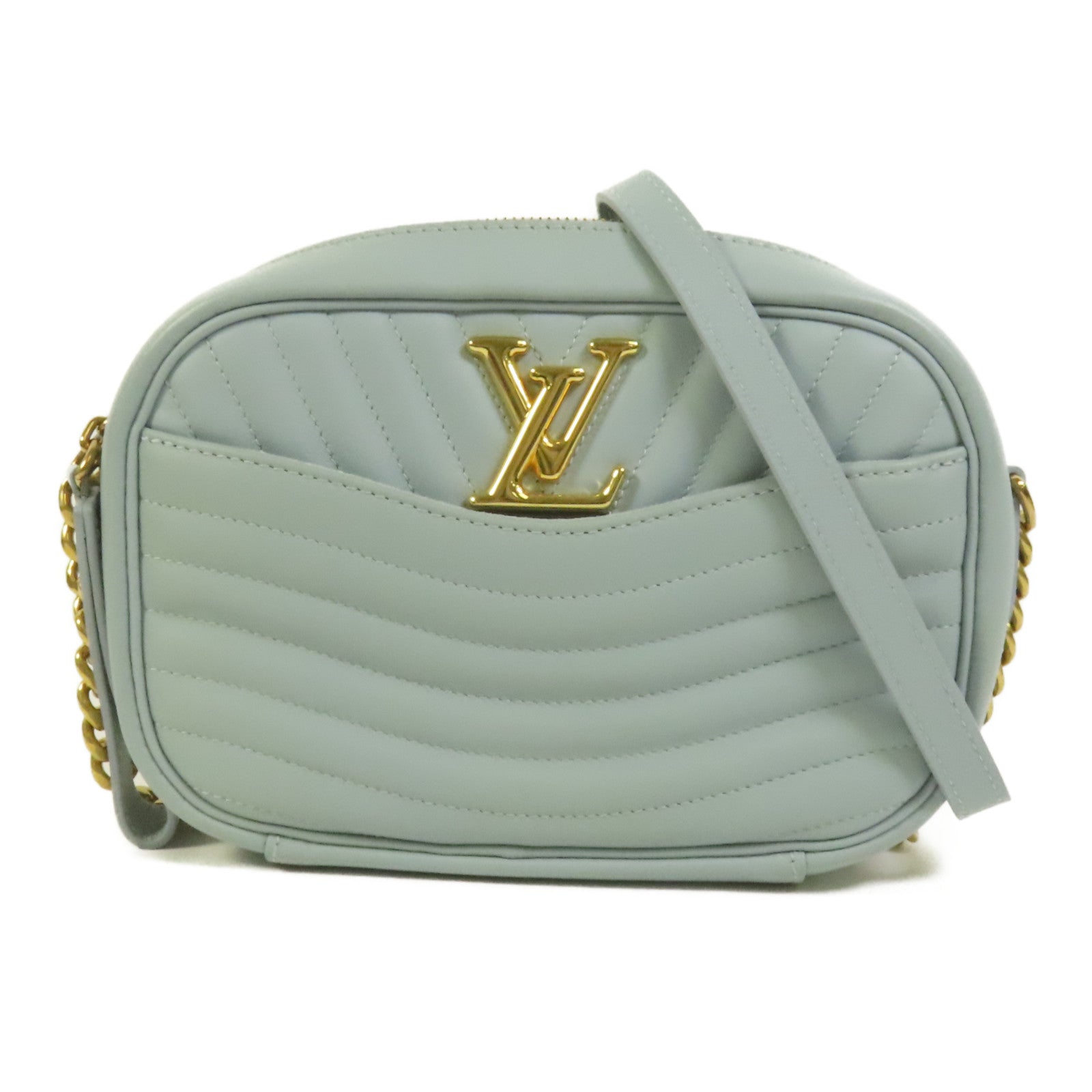 LOUIS VUITTON 牛皮皮革New Wave Camera Bag金扣鏈帶肩背袋
