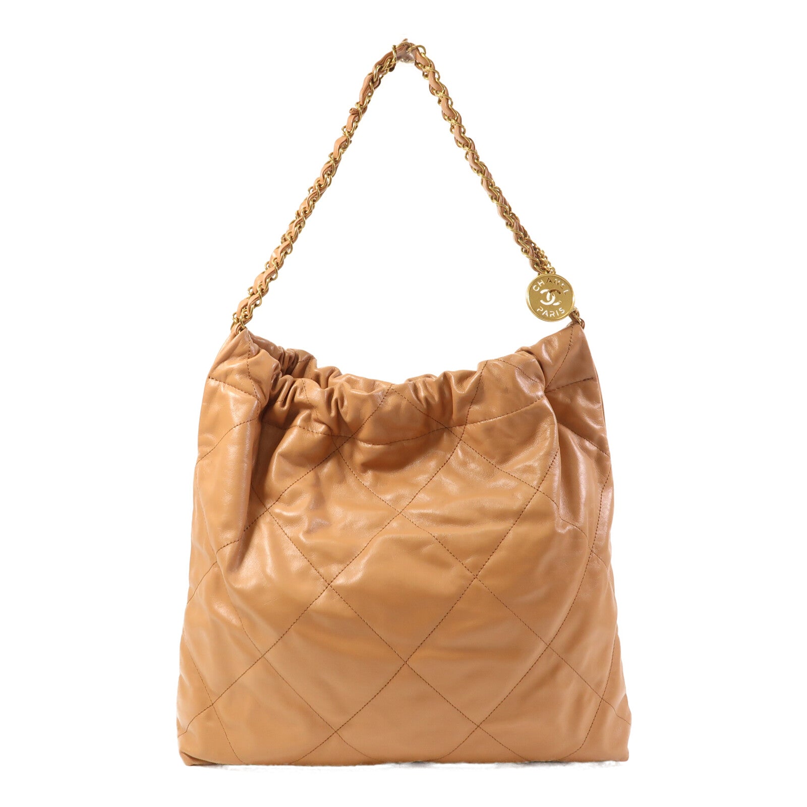 CHANEL 牛皮皮革Chanel 22 Medium金扣鏈帶肩背袋