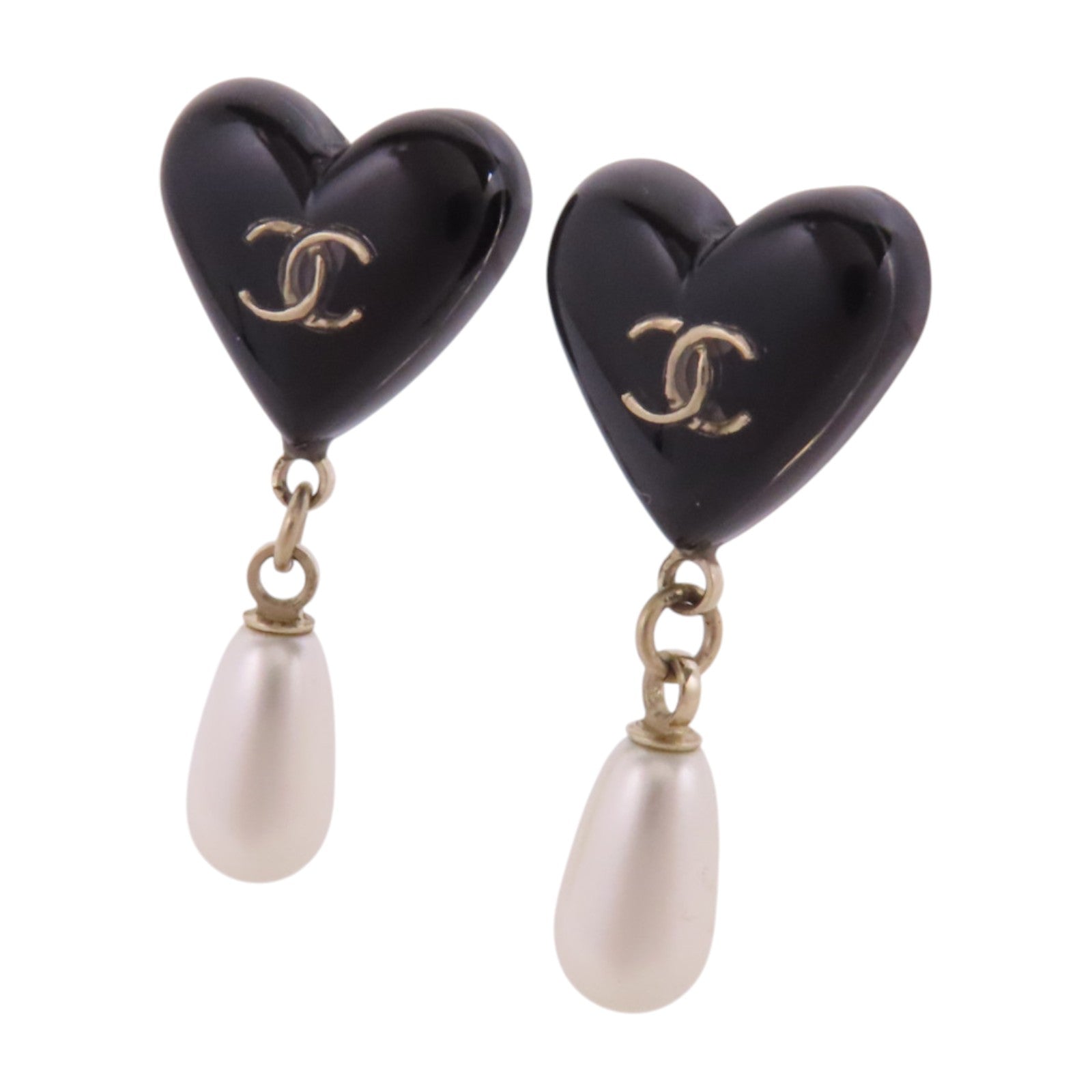 CHANEL 金屬/仿珍珠Earrings銀扣耳環