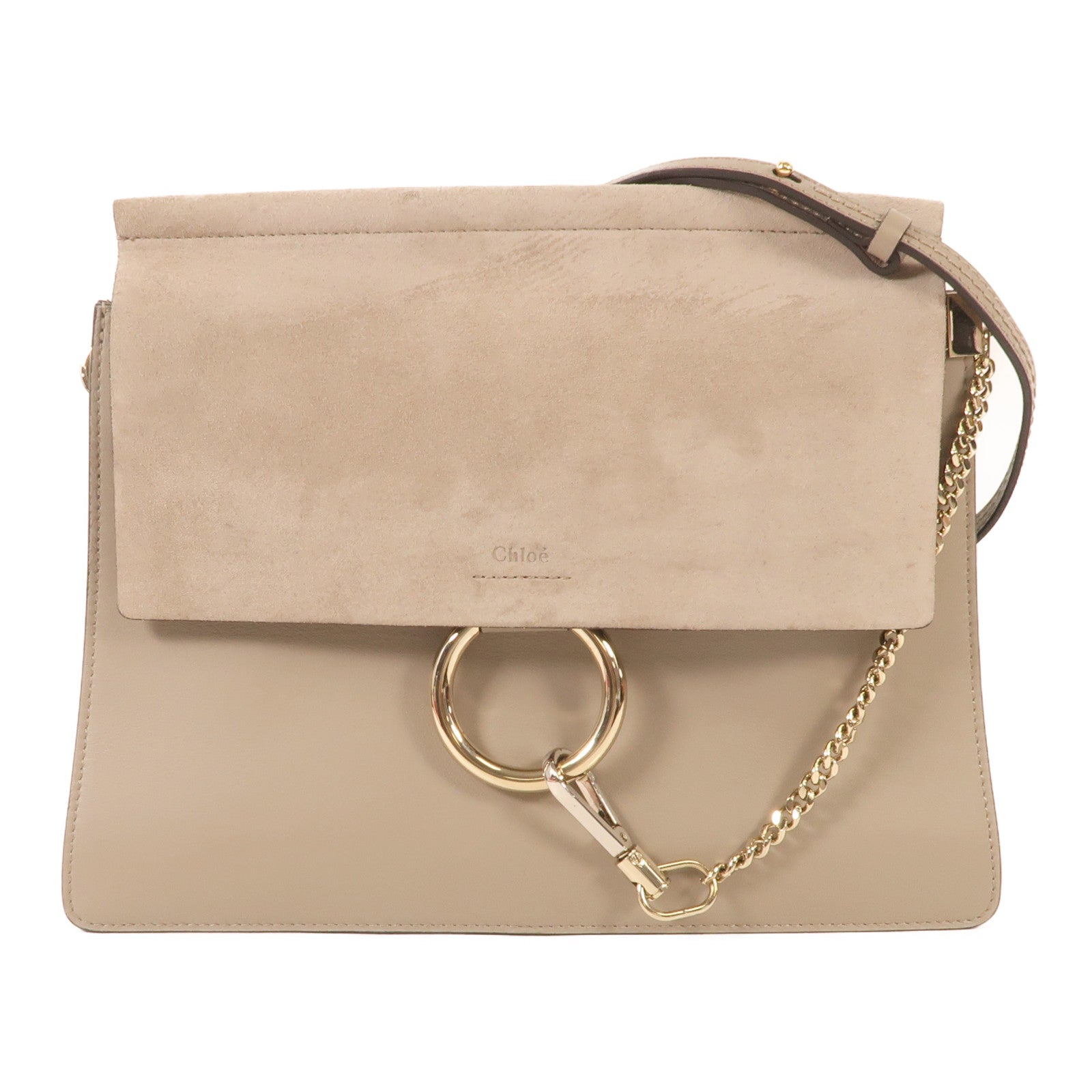 Chloe 牛皮皮革Faye Bag金扣肩背袋