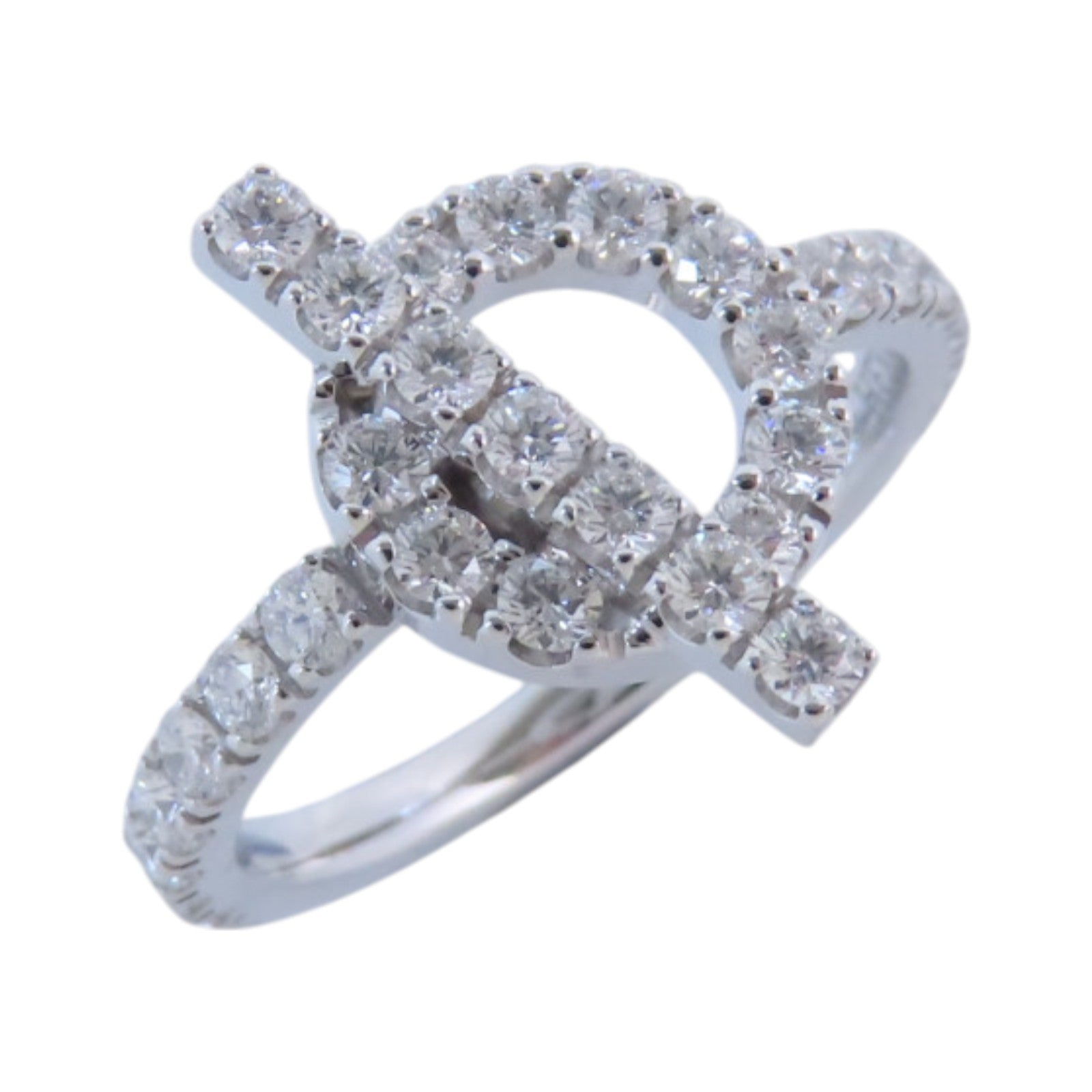 HERMES 18K白金Finessee Diamond Ring鑽石戒指#54/US#6.5