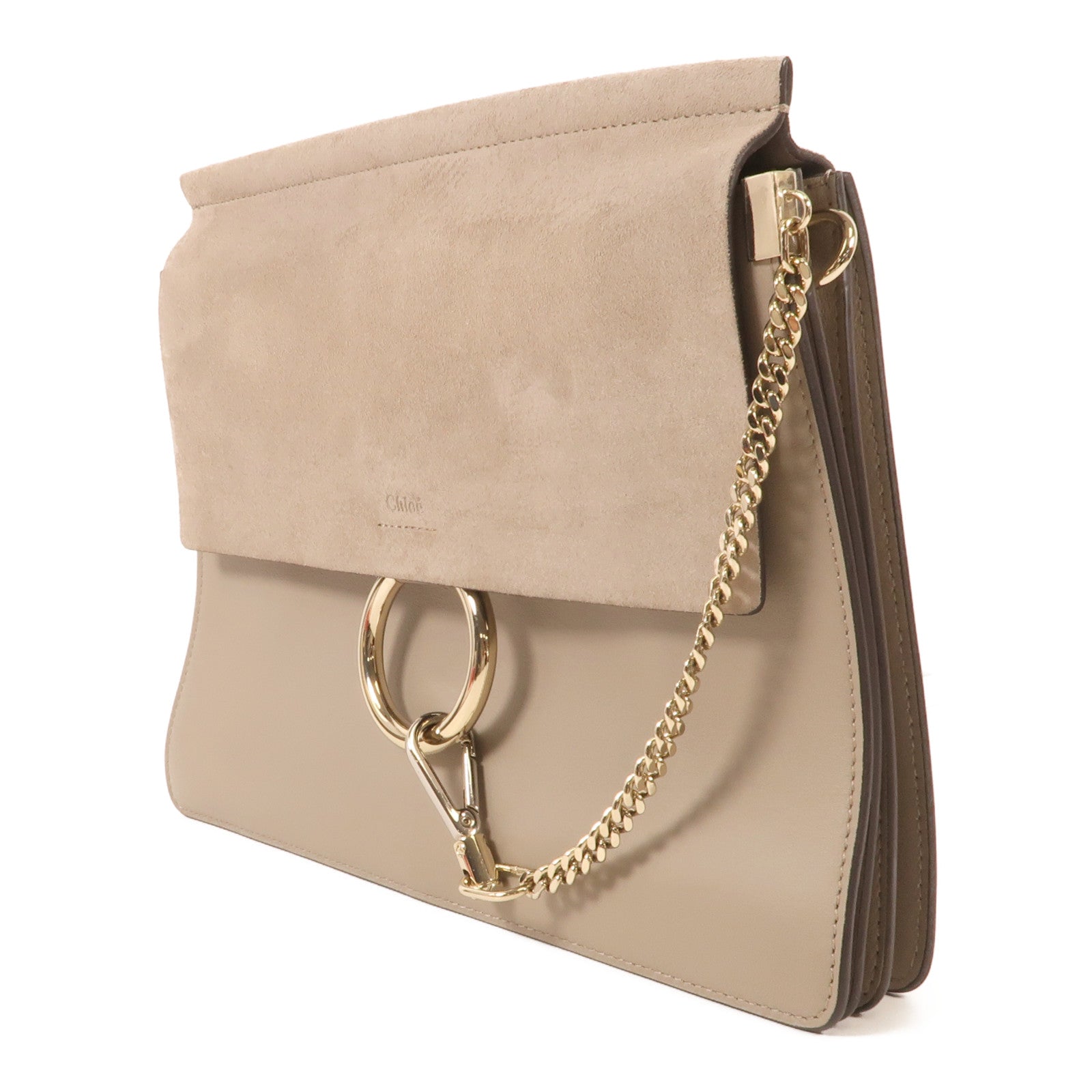 Chloe 牛皮皮革Faye Bag金扣肩背袋