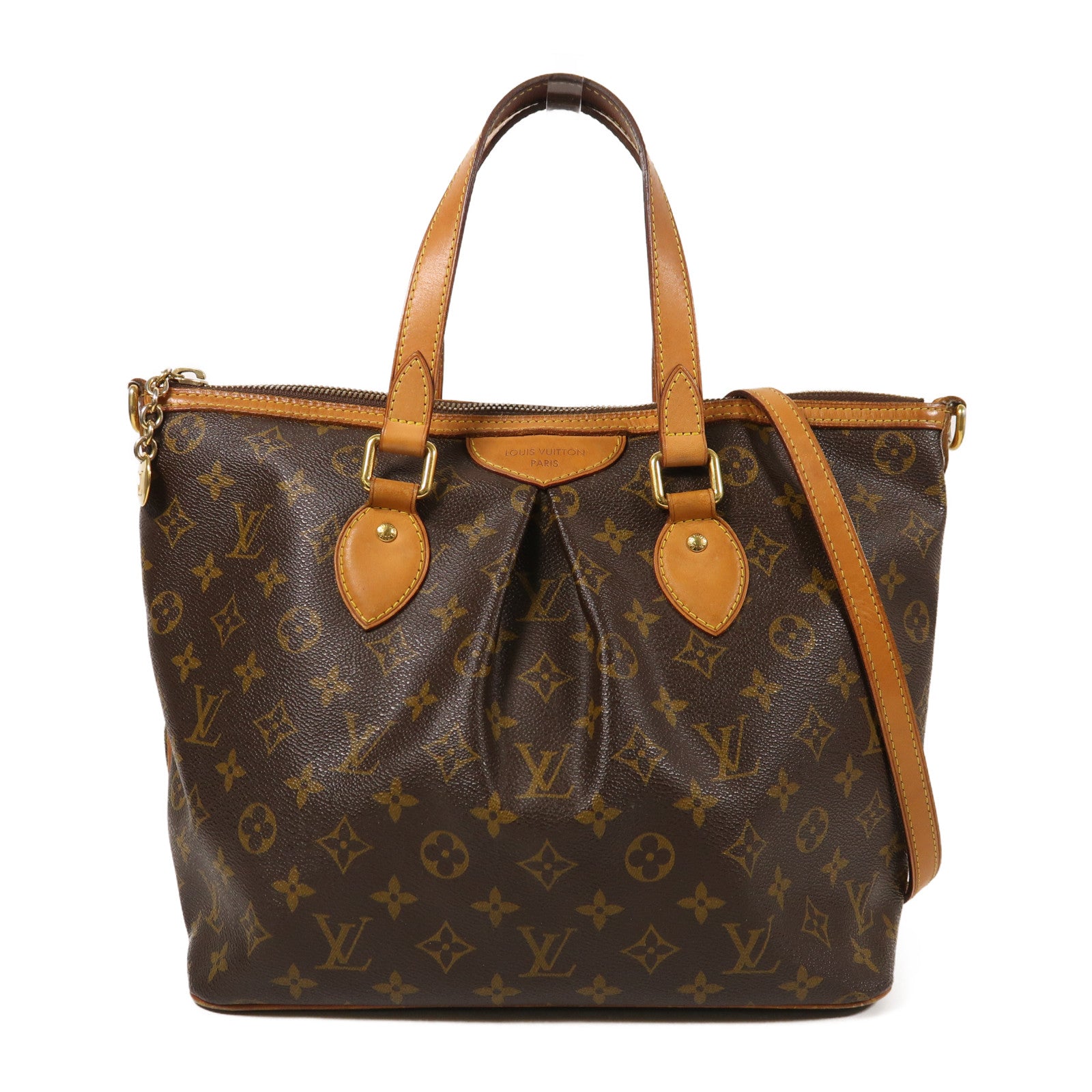 LOUIS VUITTON LV GHW Palermo PM 2 Way Shoulder Bag M40145 Monogram Brown