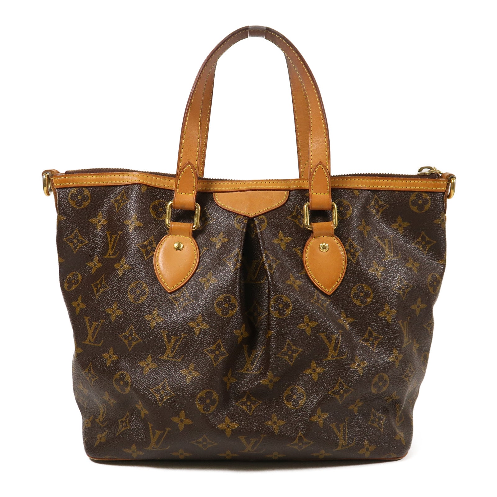 LOUIS VUITTON LV GHW Palermo PM 2 Way Shoulder Bag M40145 Monogram Brown