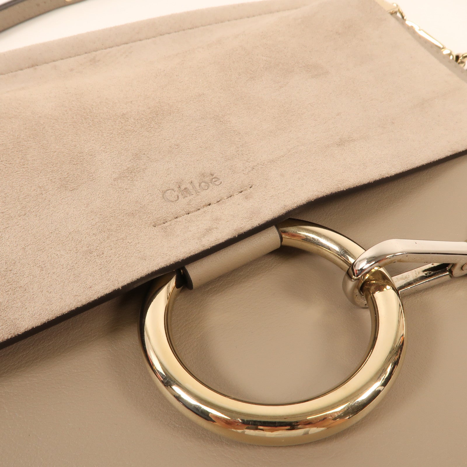 Chloe 牛皮皮革Faye Bag金扣肩背袋