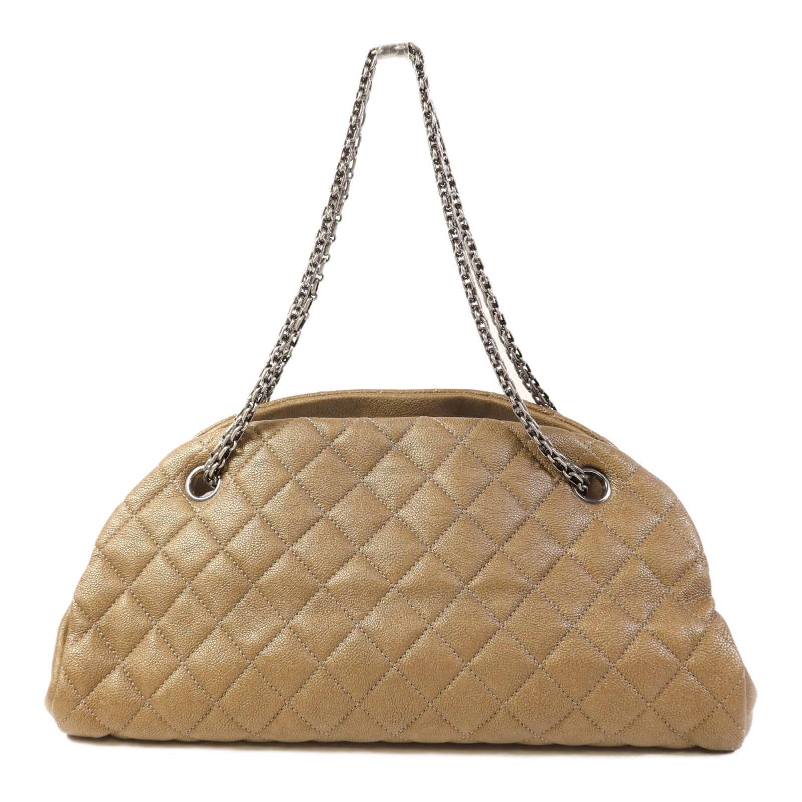 CHANEL 牛皮皮革Mademoiselle Bowling Bag鏈帶肩背袋