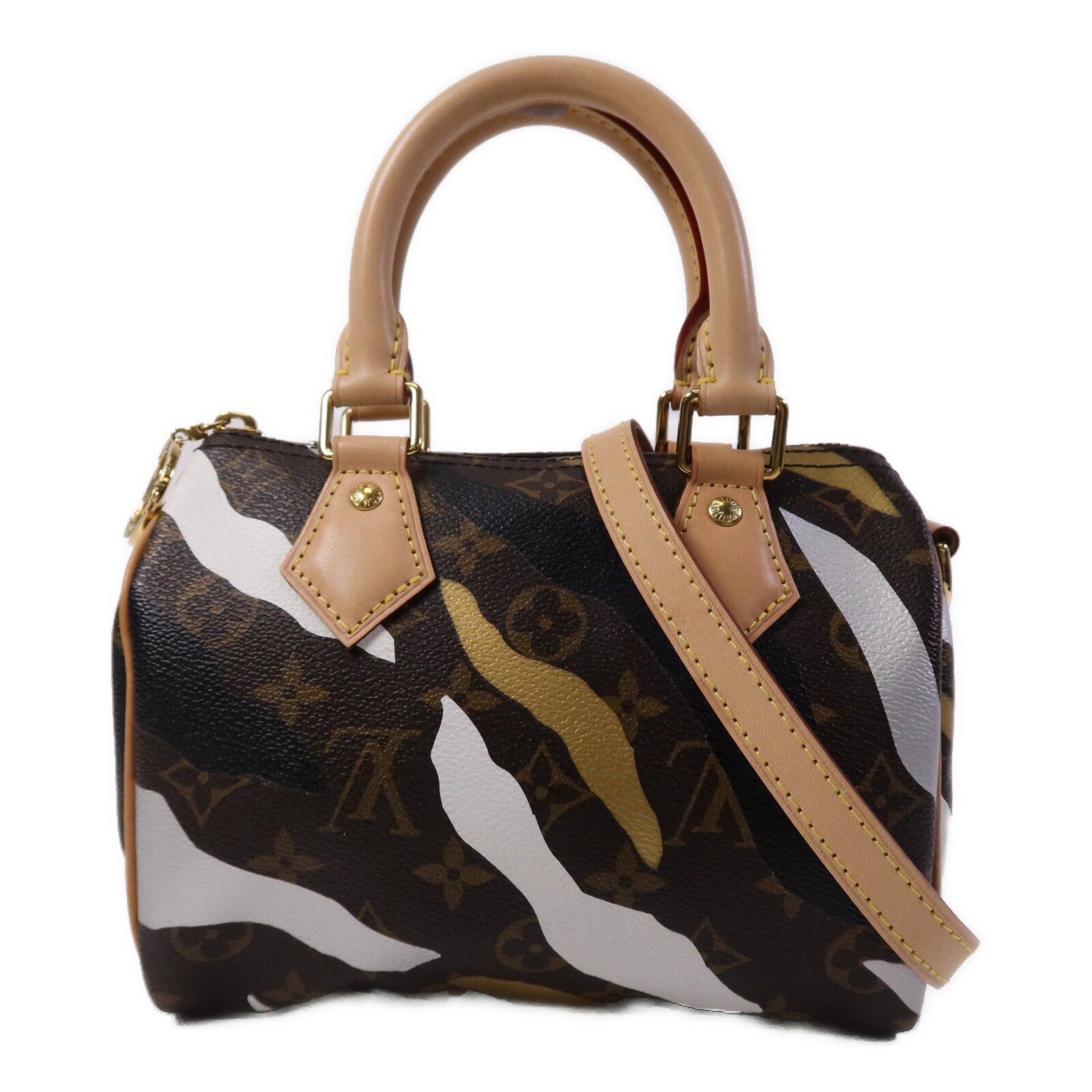 LOUIS VUITTON 【激減優惠】塗層帆布Speedy BB金扣手挽肩背兩用袋