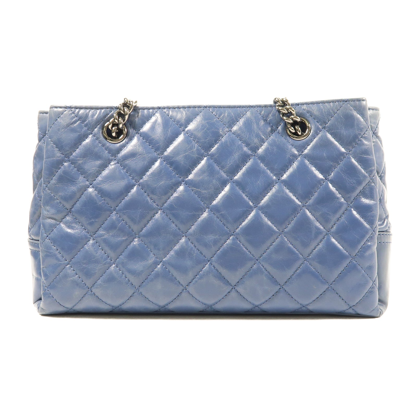 CHANEL 牛皮皮革Shoulder Bag銀扣肩背袋