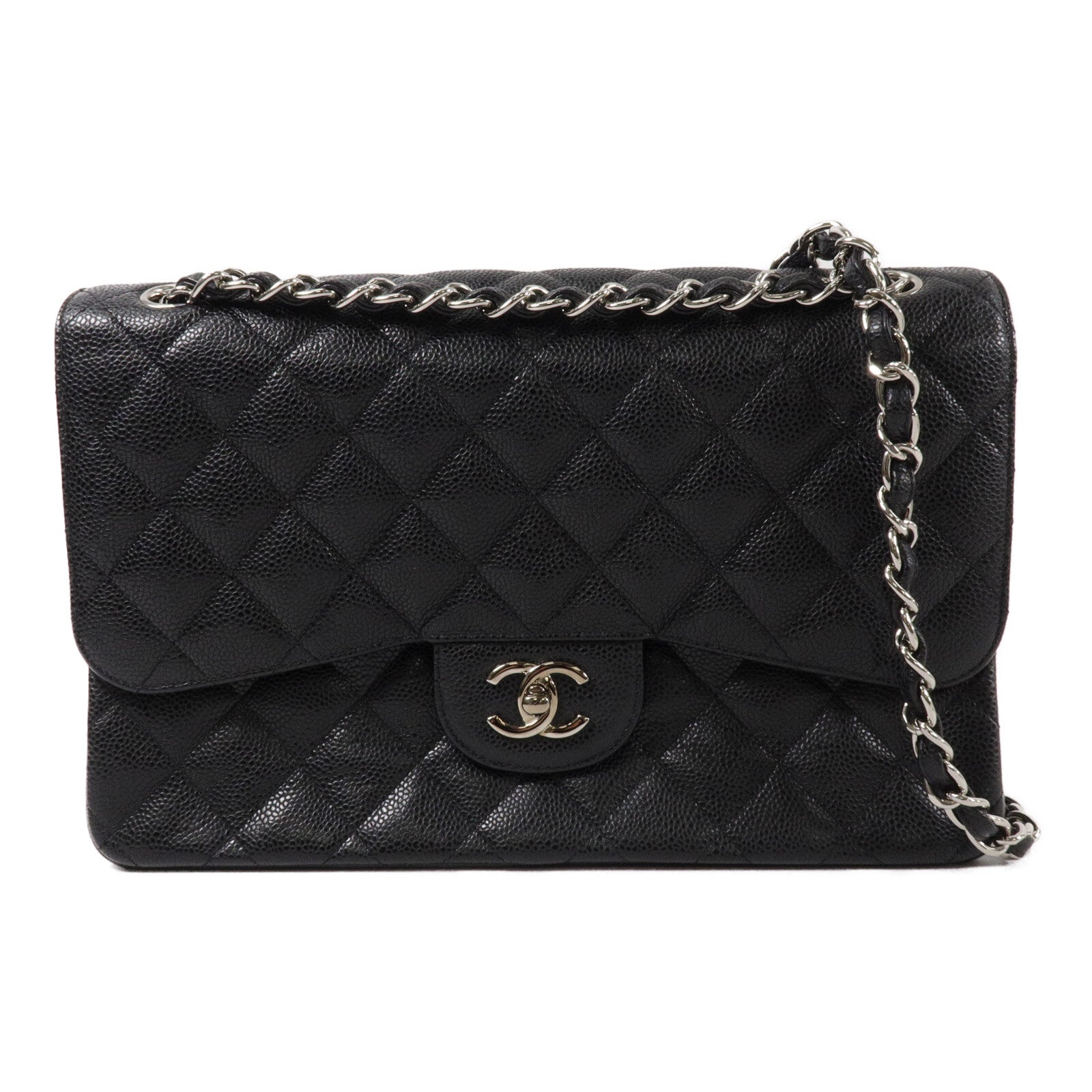 CHANEL 牛皮皮革Large Classic鏈帶肩背袋