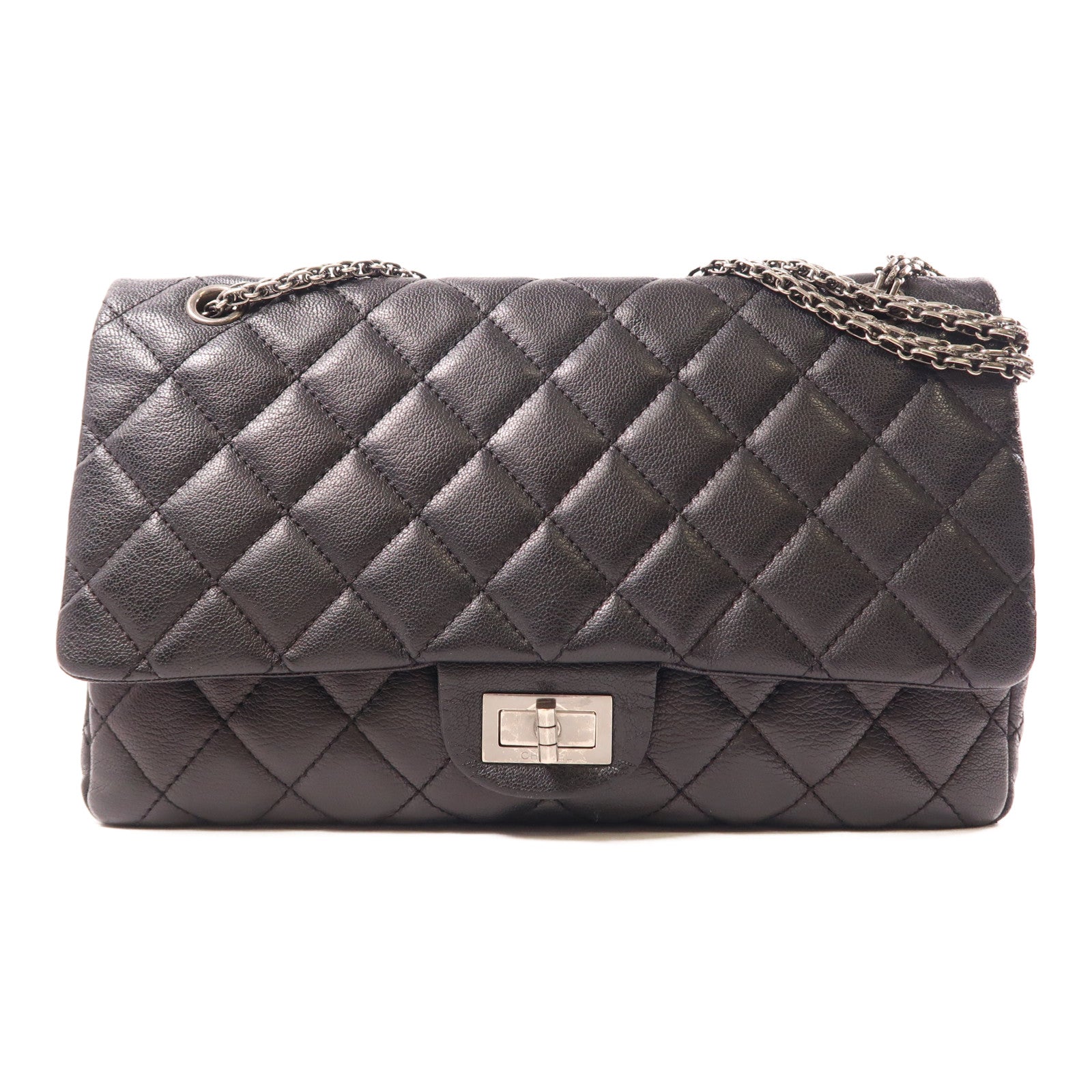 CHANEL【激減優惠】 牛皮皮革2.55銀扣肩背袋