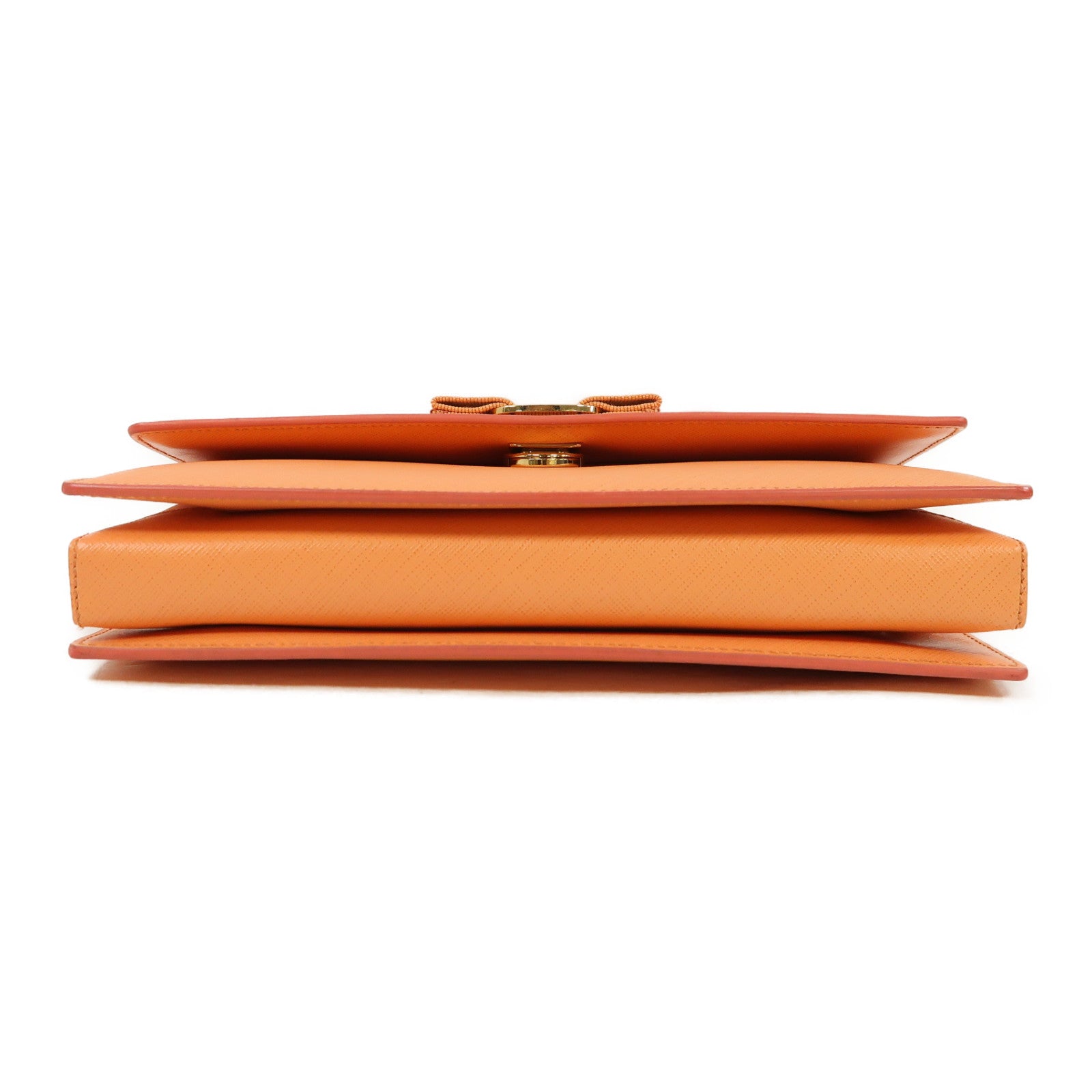 Salvatore Ferragamo 【激減優惠】牛皮皮革Chain Shoulder金扣鏈帶肩背袋橘粉色