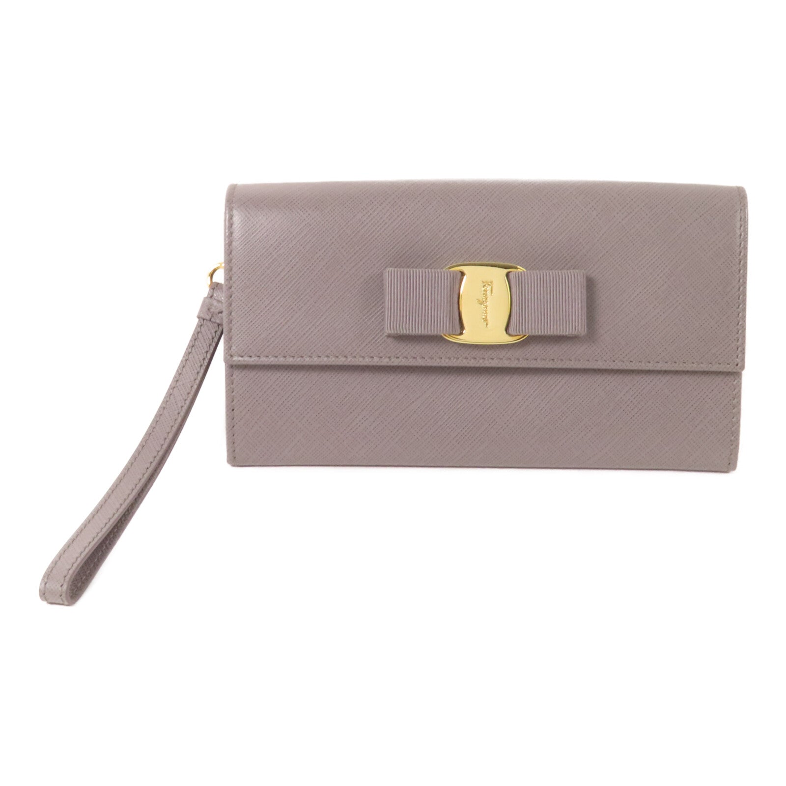 Salvatore Ferragamo 【激減優惠】牛皮皮革Long Wallet金扣長錢包