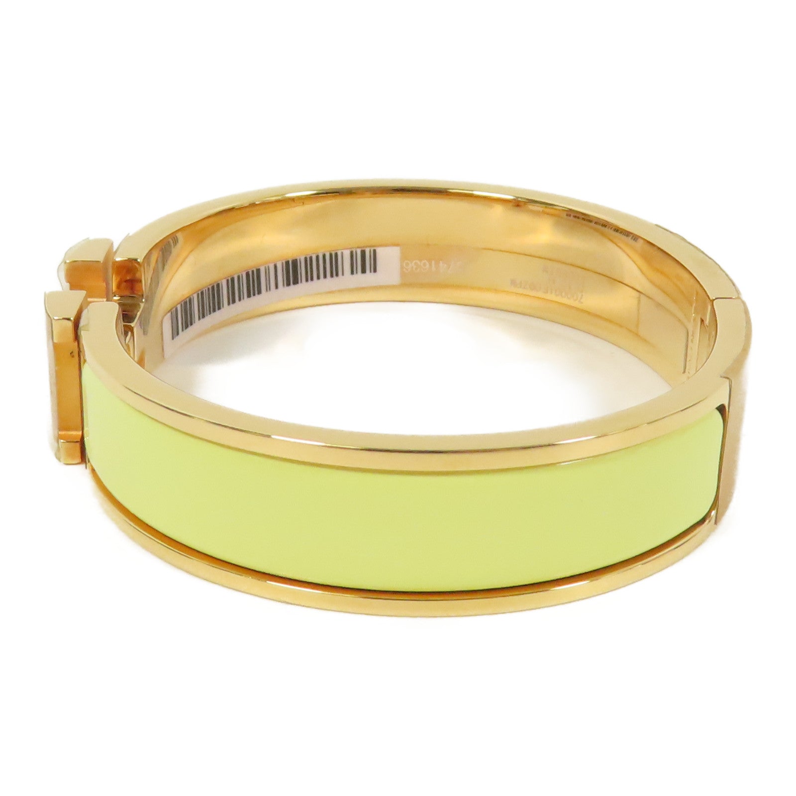 HERMES 【激減優惠】金屬Clic H Bracelet手鐲Jaune Poussin