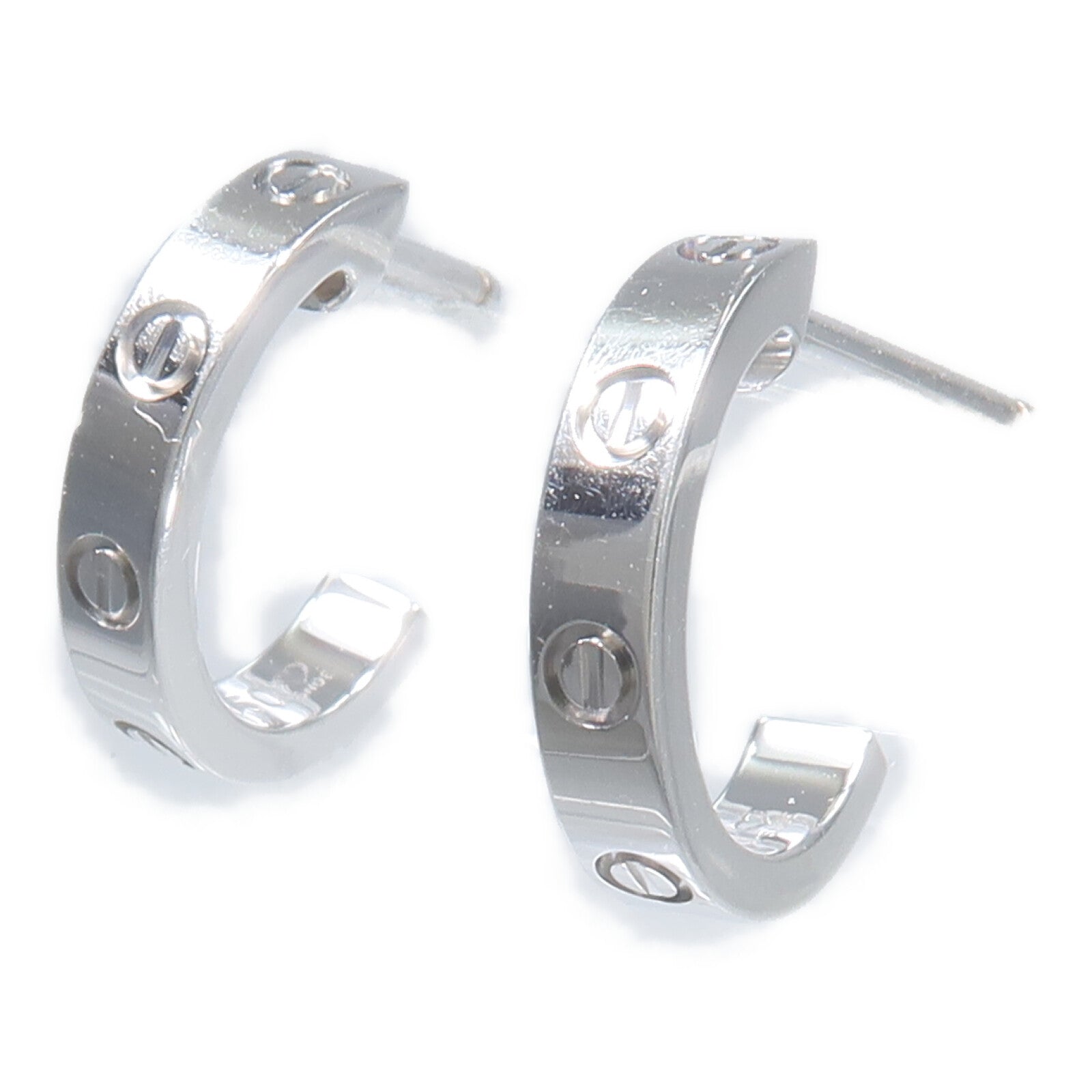 CARTIER 18K白金Love Half Hoop Earrings耳環