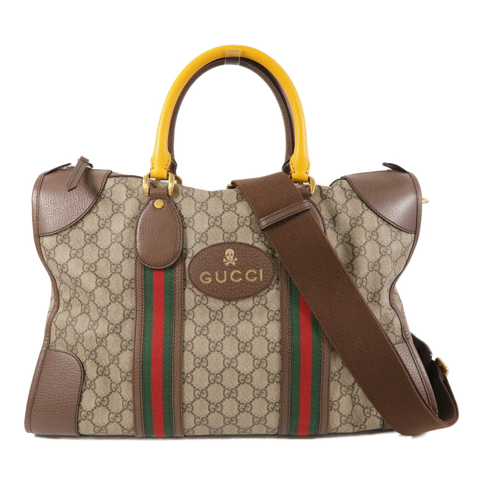 GUCCI 塗層帆布GG Supreme Duffle Bag手挽肩背兩用袋