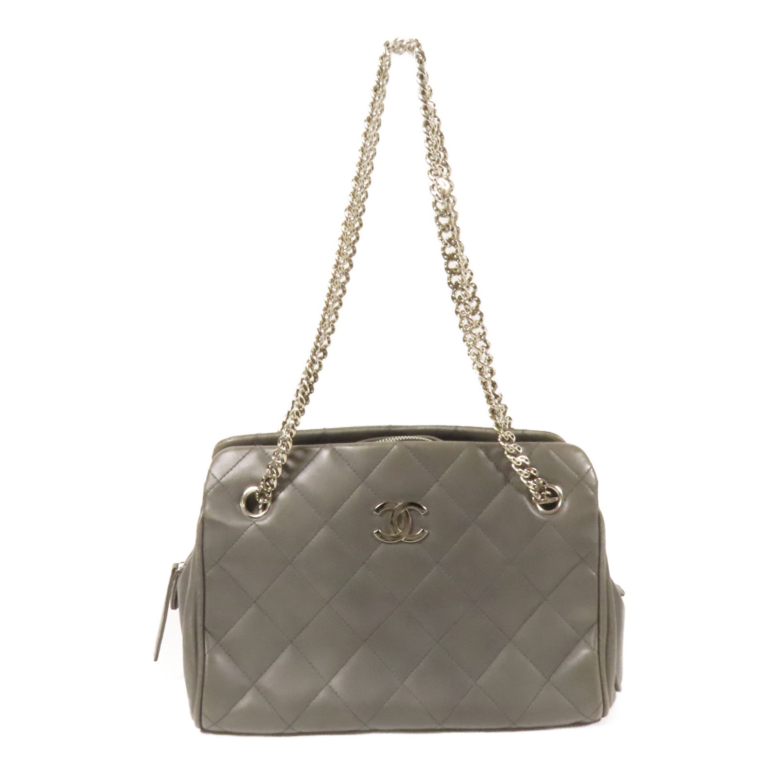 CHANEL 【激減優惠】羊皮皮革Chain Shoulder銀扣鏈帶肩背袋