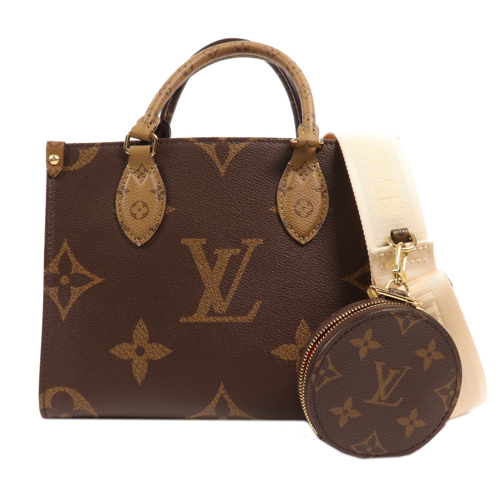 LOUIS VUITTON Monogram Giant OnTheGo PM金扣手挽肩背兩用袋