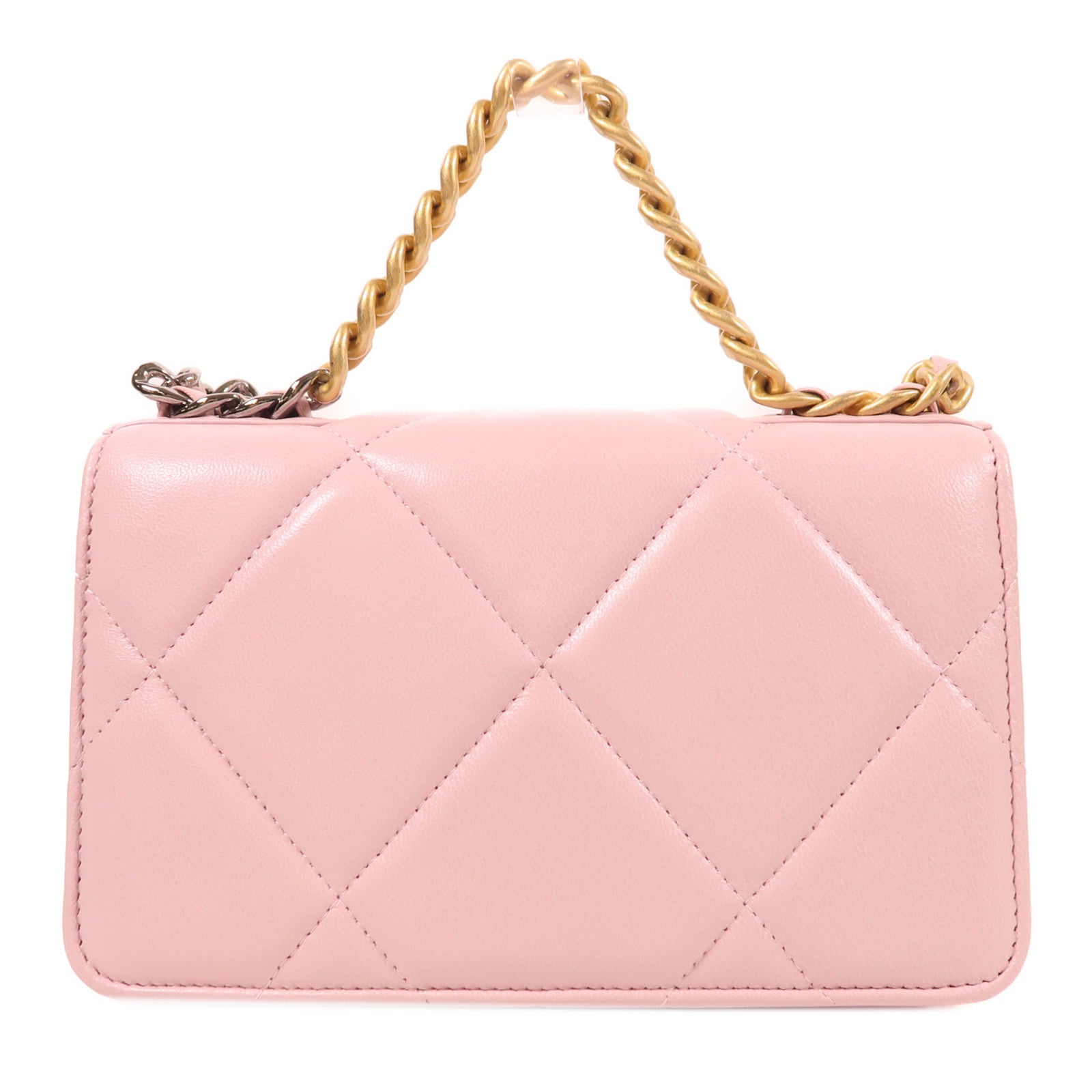 CHANEL 羊皮皮革19 WOC Wallet On Chain鏈帶手挽肩背兩用袋