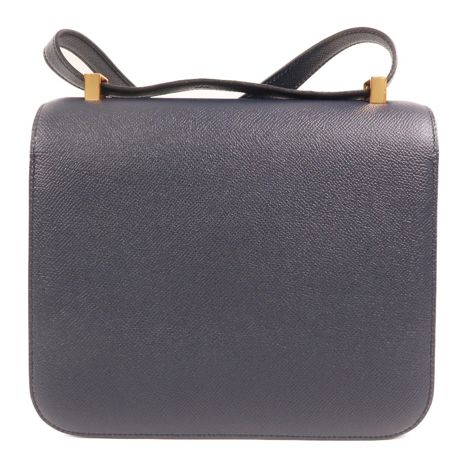 HERMES Epsom皮革Constance24金扣肩背袋Bleu Indigo