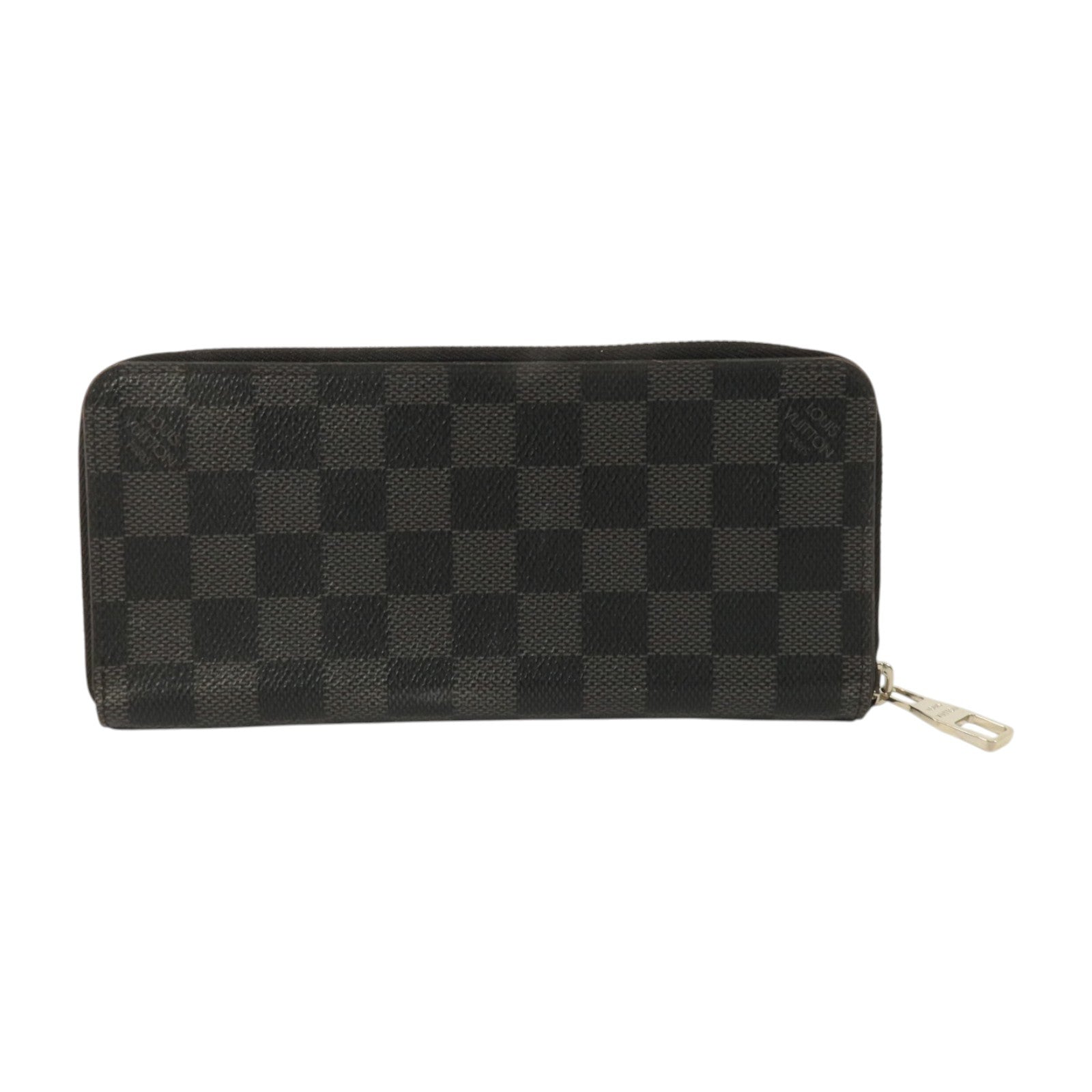 LOUIS VUITTON Damier Graphite Zipper Wallet Vertical銀扣長錢包