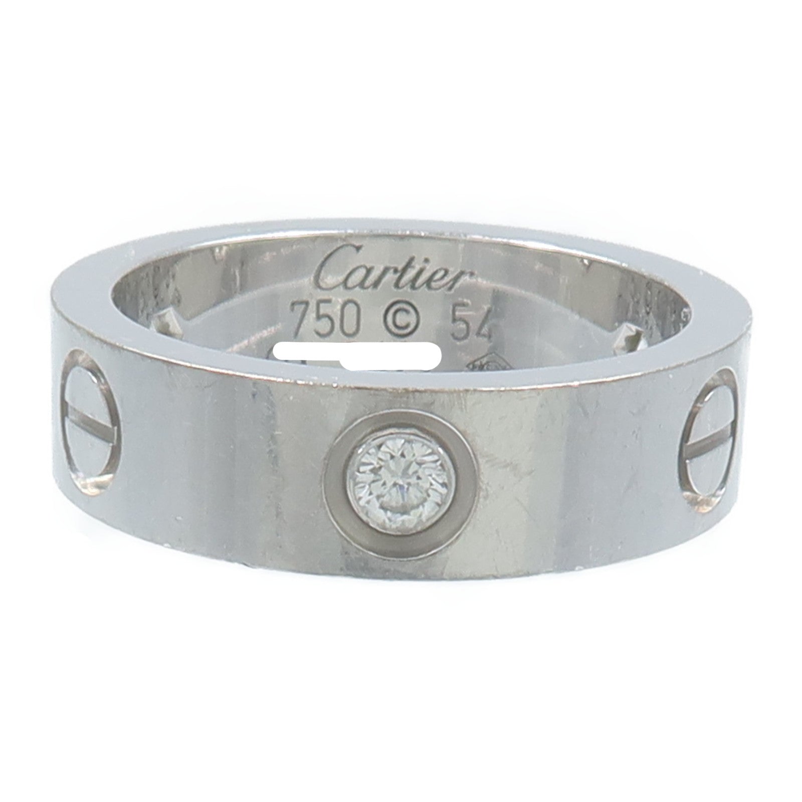 CARTIER 18K白金Love Ring 3P Diamond鑽石戒指