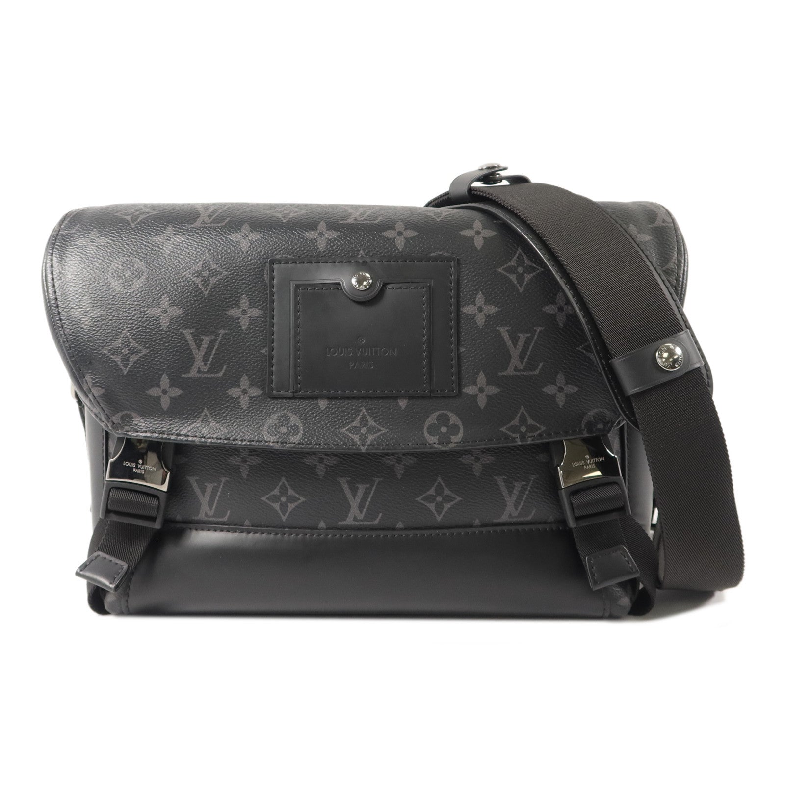 LOUIS VUITTON Monogram Eclipse Messenger PM Voyager肩背袋