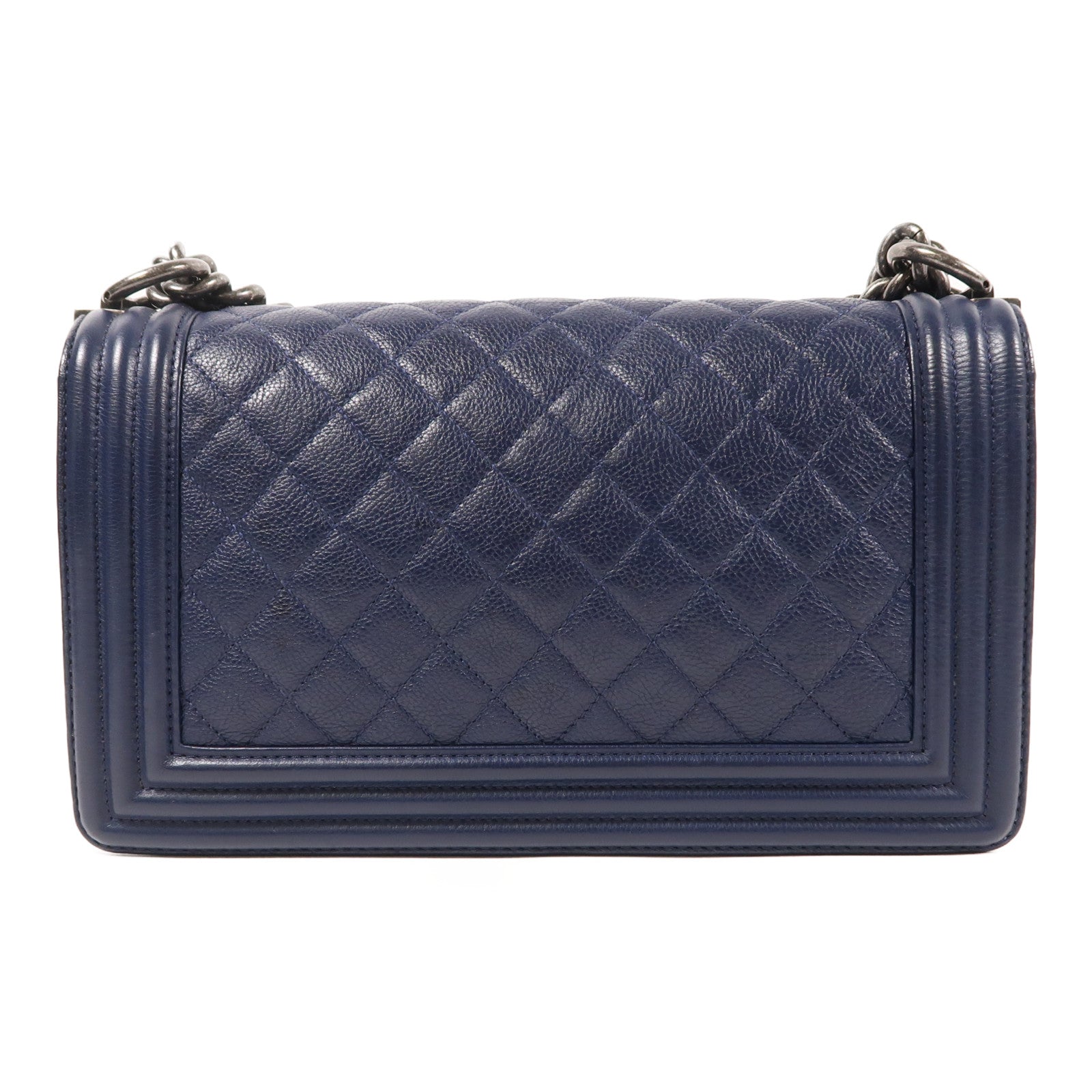 CHANEL 牛皮皮革Boy 25銀扣肩背袋