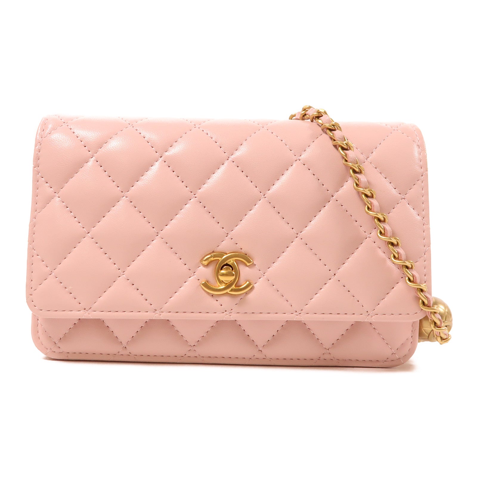 CHANEL 羊皮皮革WOC Wallet On Chain金扣鏈帶肩背袋