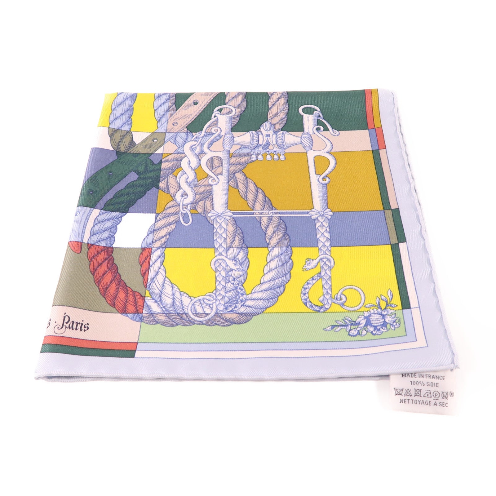 HERMES Scarf 40x40 Silk Multicolor