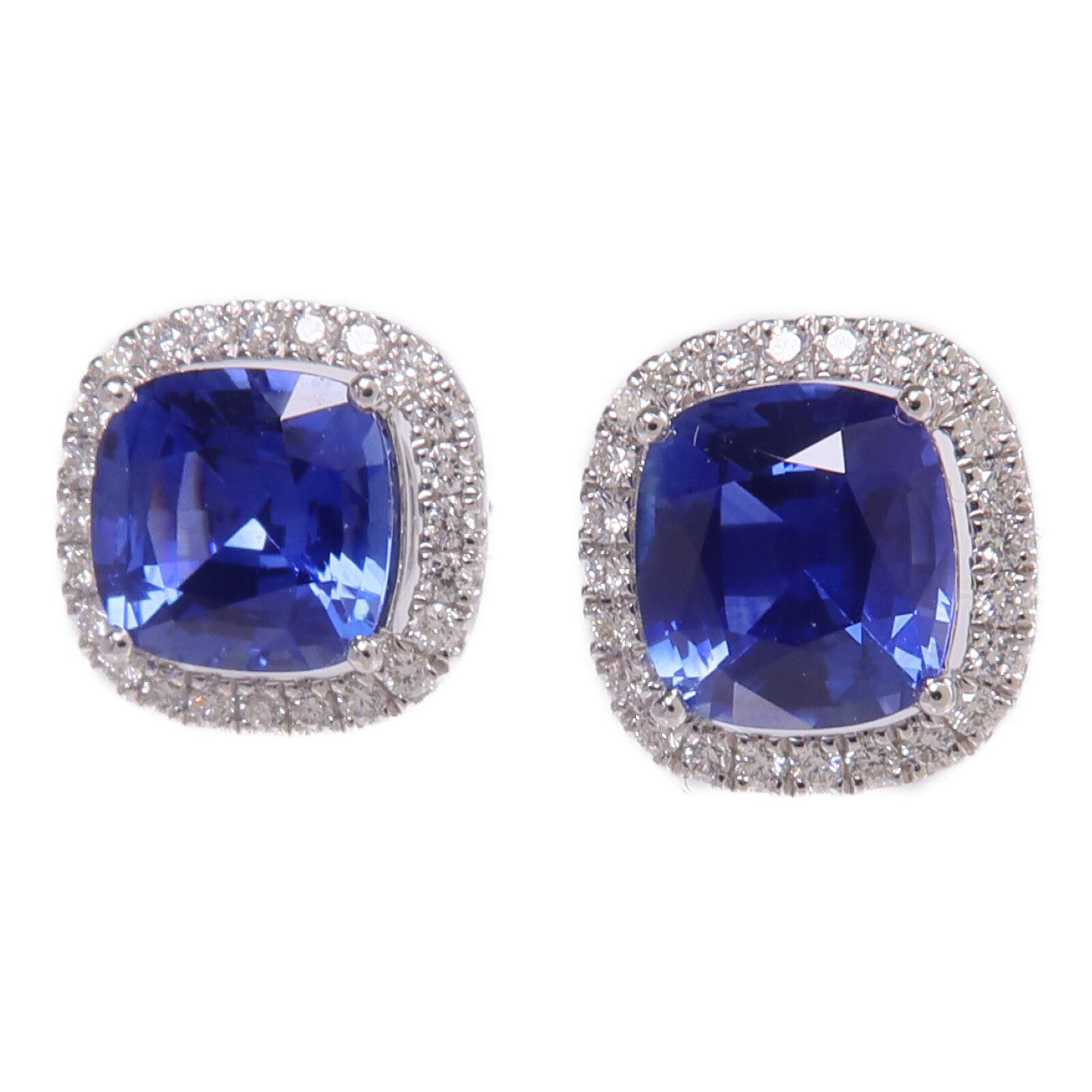 JEWELRY 18K白金Sapphire Diamond Earrings藍寶石/鑽石耳環