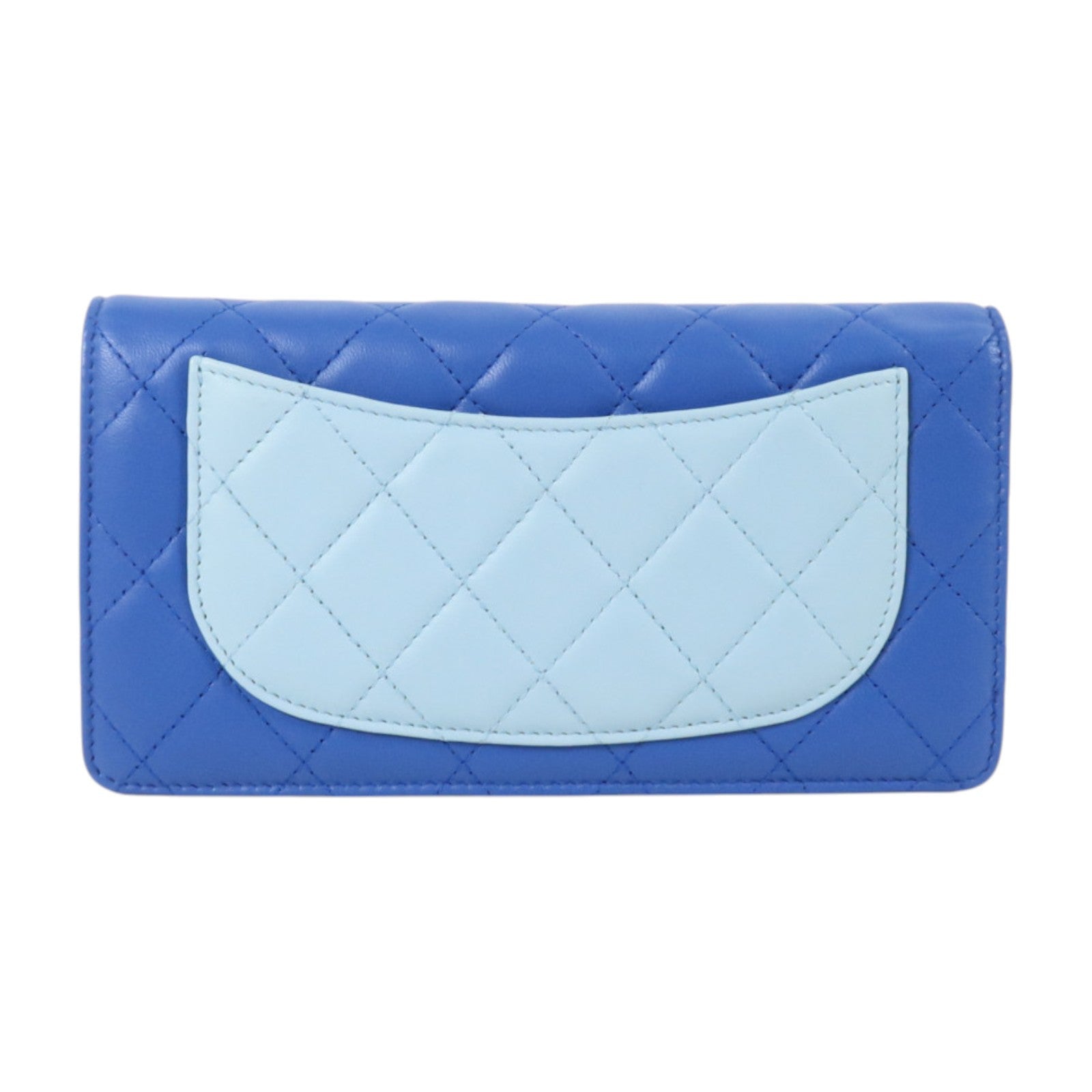 CHANEL 羊皮皮革Long Wallet銀扣長錢包