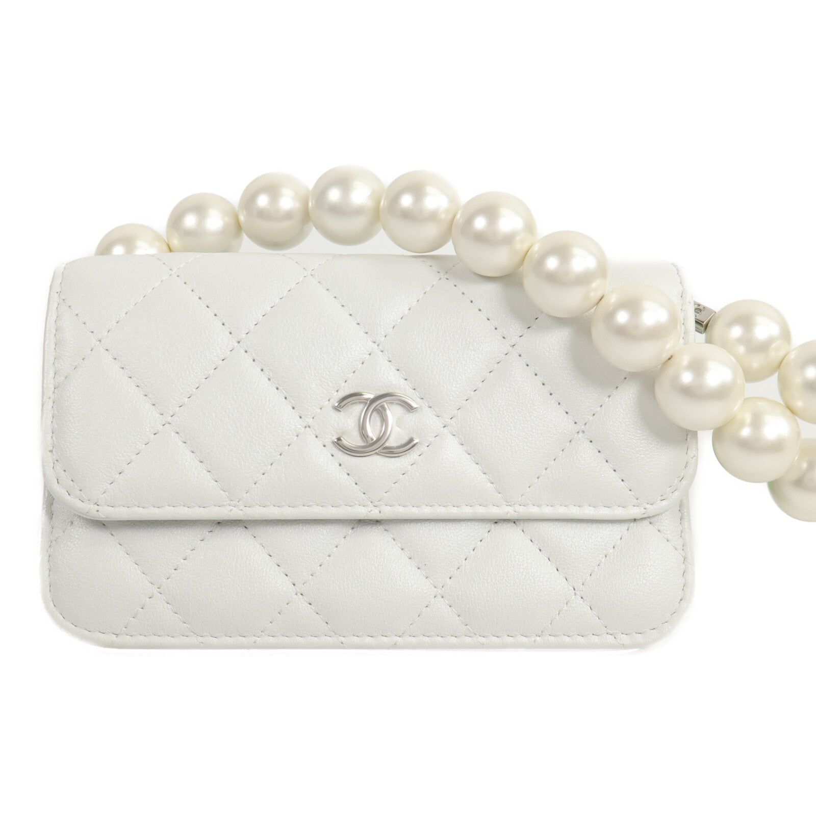 CHANEL 牛皮皮革Pearl Mini Wallet On Chain肩背袋