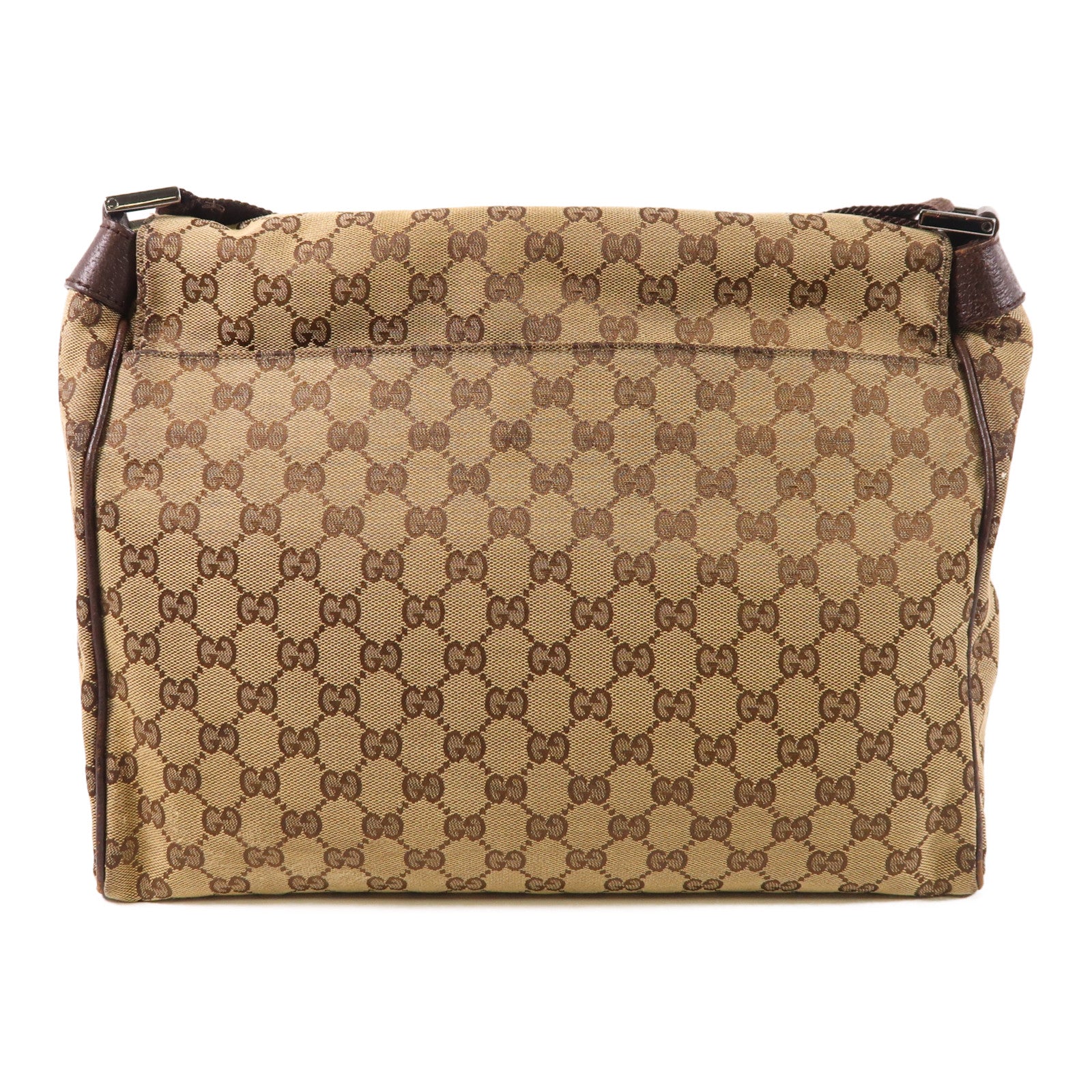 GUCCI 帆布Shoulder Bag銀扣肩背袋