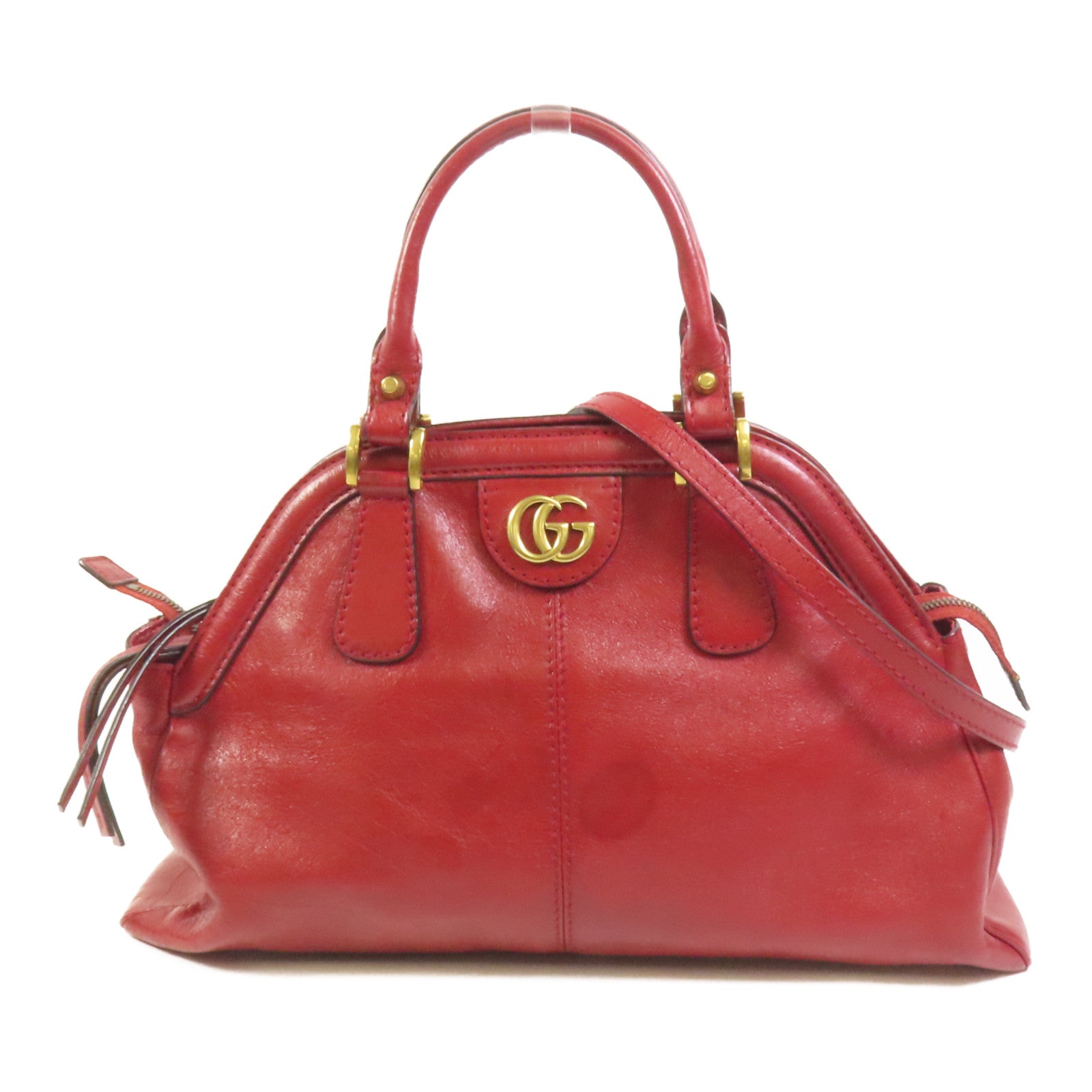 GUCCI 牛皮皮革Belle金扣手挽肩背兩用袋